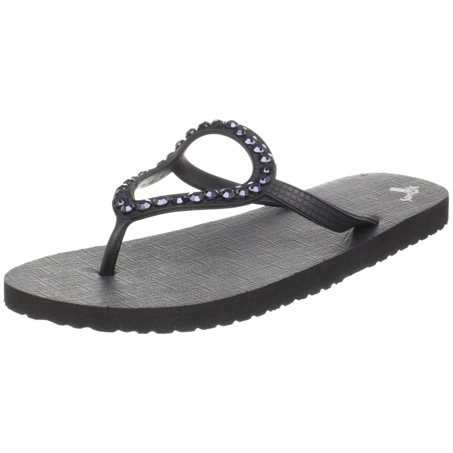Sanuk Women's Ibiza Gypsy Thong Sandal,Gem Black,6 M US