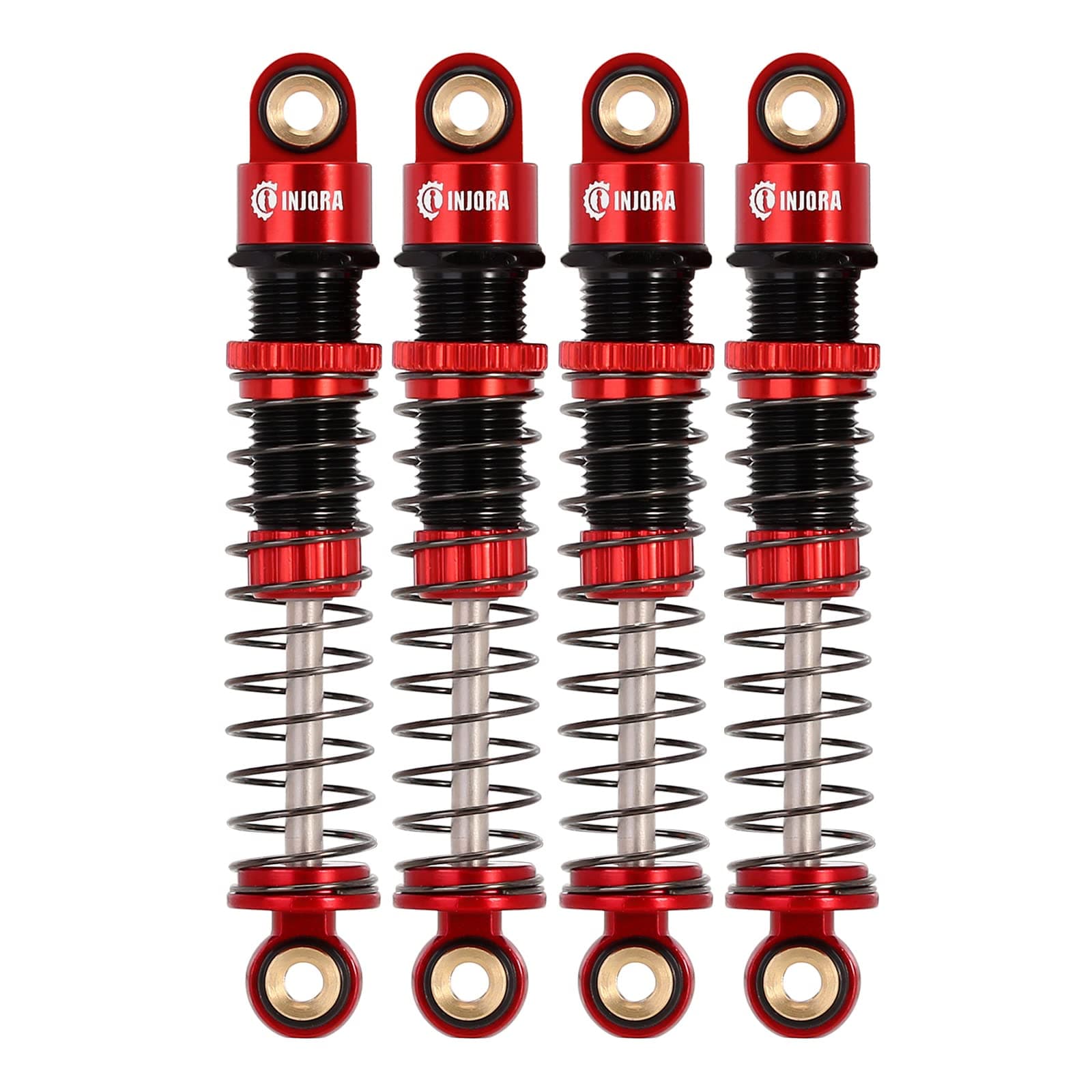 45 mm Shock Absorber Aluminium Threaded Absorber Oil Damper for FMS FCX24 FCX18 1/24 RC Crawler Upgrade, Red, FCX24-10RB-4