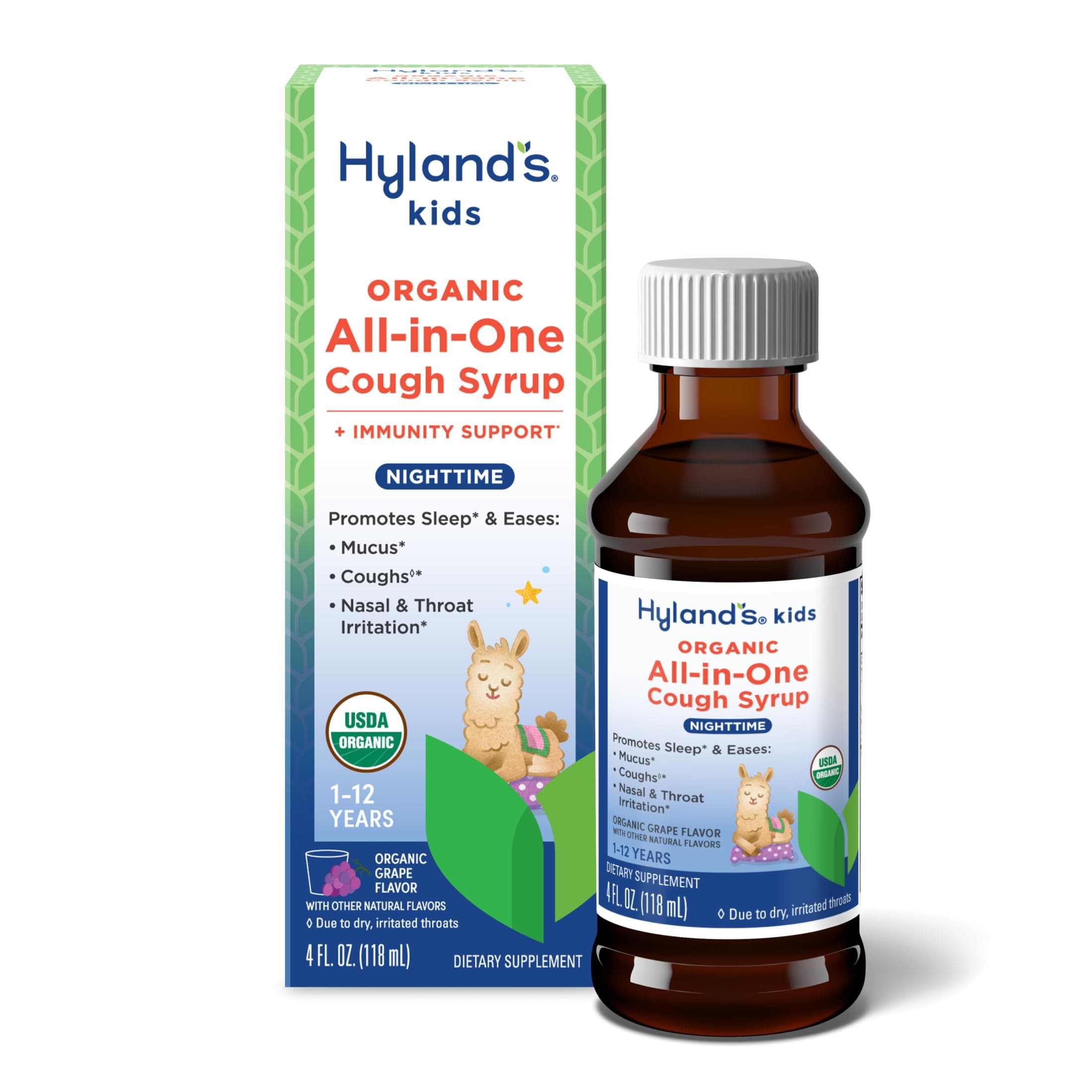 Hyland's Kids Organic All in One Cough Syrup Nighttime - Grape