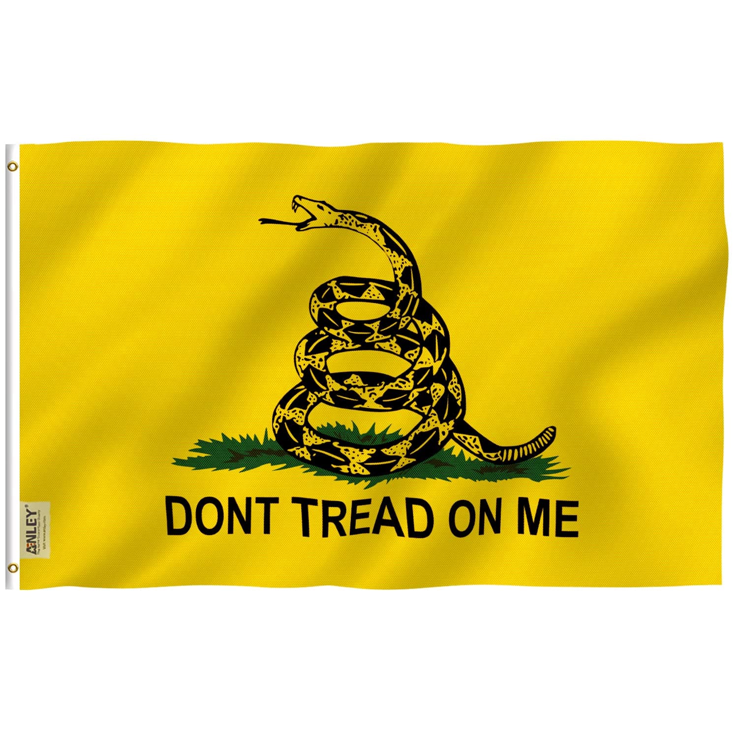 ANLEY Fly Breeze 3x5 Foot Don't Tread On Me Gadsden Flag - Vivid Color and Fade Proof - Canvas Header and Double Stitched - Flags Polyester with Brass Grommets 3 X 5 Ft