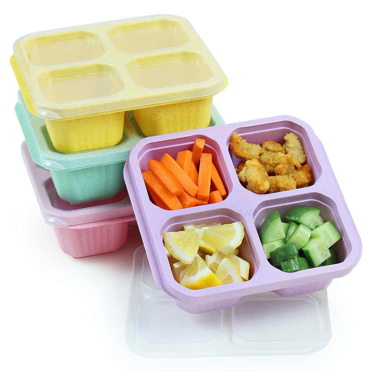 Lunch Box, Fridge Storage Boxes, Dry Fruits Containers for Storage, Fridge Organiser, Storage Containers for Kitchen, Masala Box for Kitchen, Lunch Box for Kids, Adults (Pack of 4)