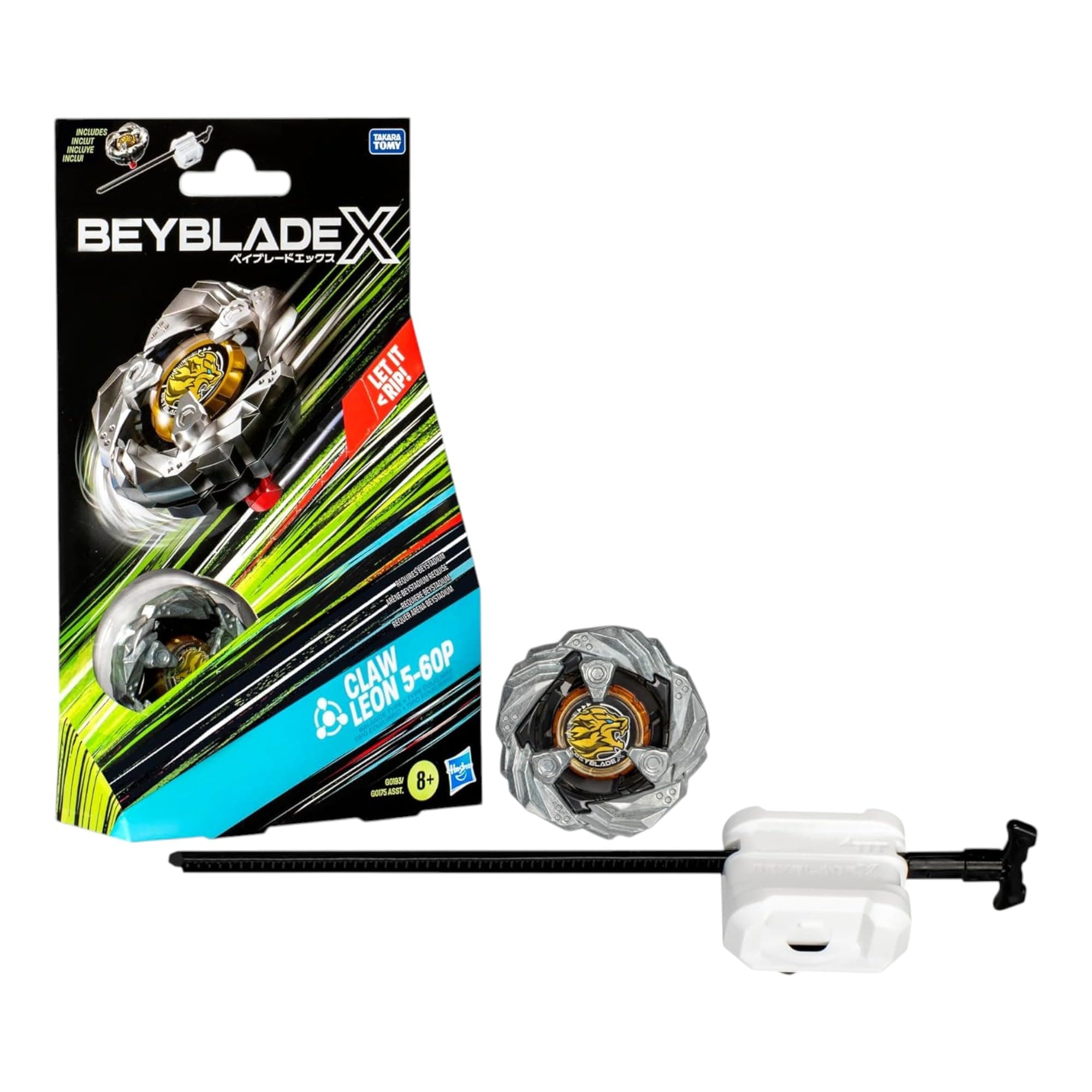 Beyblade X Claw Leon 5-60P Starter Pack Set, Balance Type Right-Hand Turning Top and Launcher, Fight Toy for Boys and Girls from 8 Years