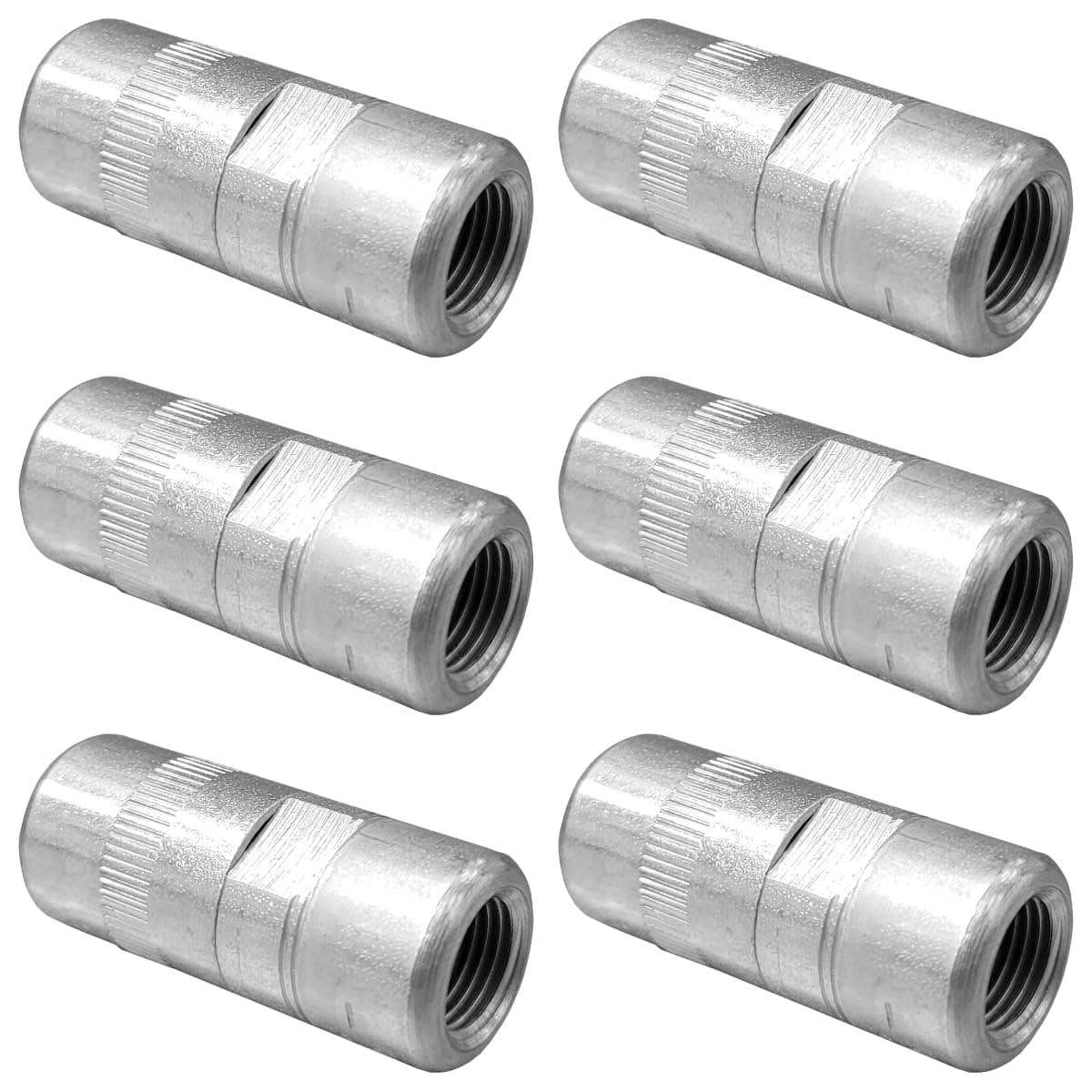 (Pack of 6) Samoa Heavy Duty Grease Gun End - Hydraulic Coupler 1/8bsp