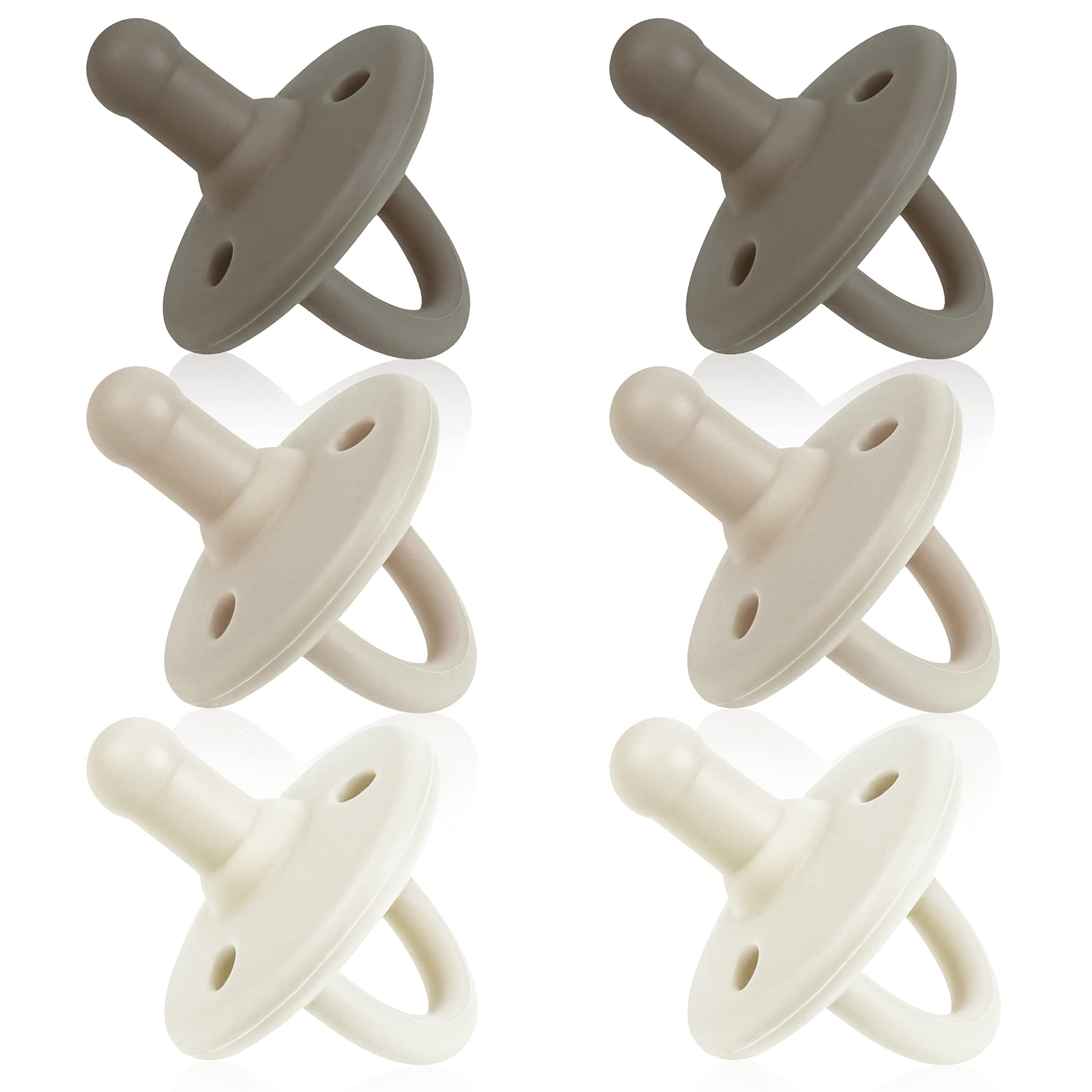 Sweet Child Pacifiers 0-18 Months, Set of 6 Ultra-Light Silicone Binkies with Collapsible Handle & 3 Air Holes for Added Safety, Best Newborn Pacifiers for Baby Boys Or Girls