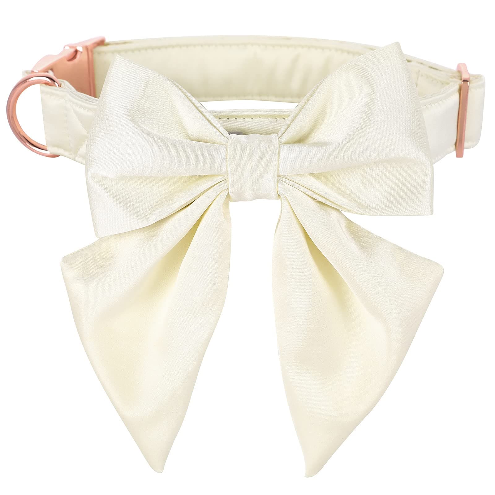 Lionet Paws Bowtie Dog Collar - Comfortable Silk Dog Collar with Detachable Bow Tie for Small Dogs, Neck 25-40cm