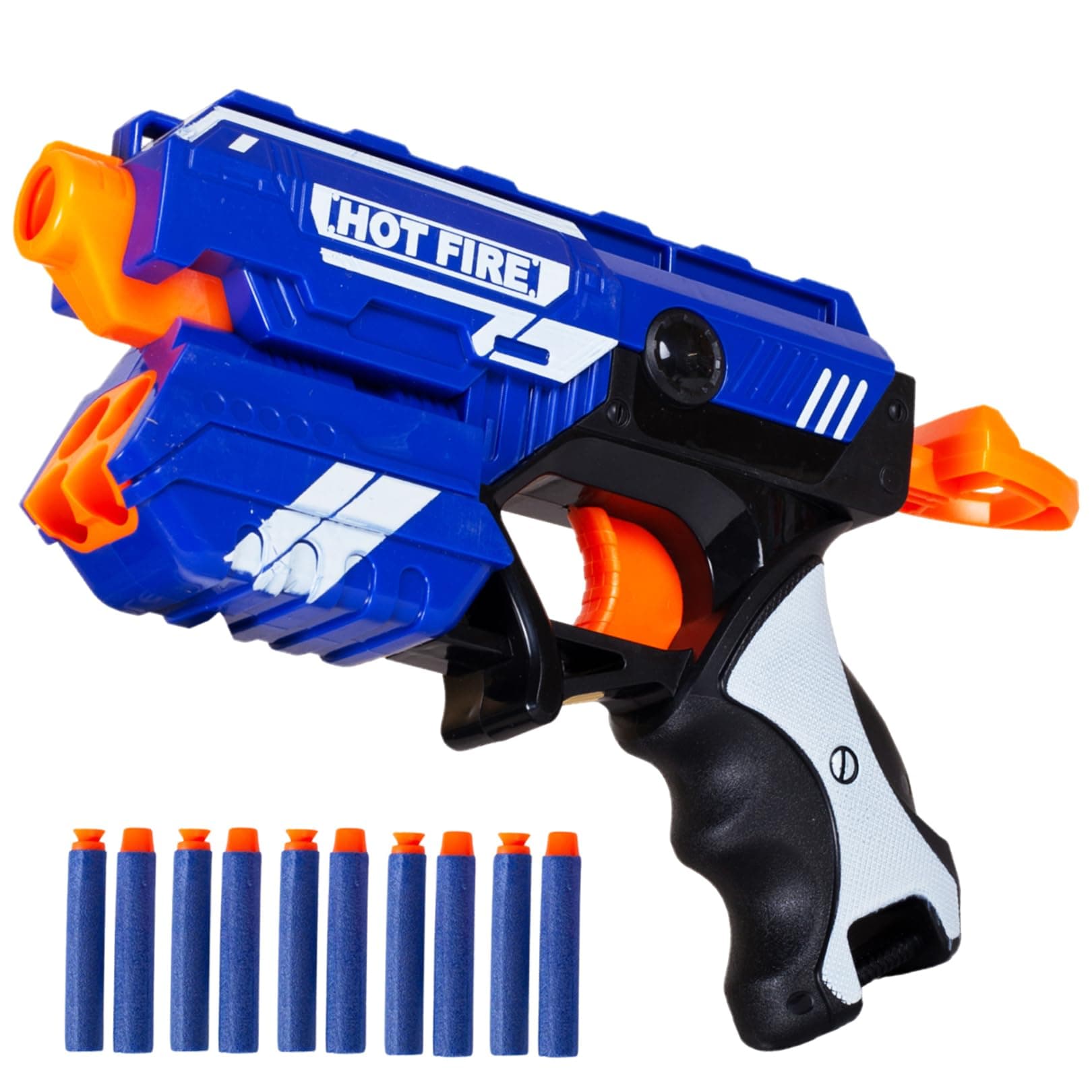 Blaze Storm Toy Gun with 5 Foam Bullets & 5 Suction Dart Bullets for Kids | Fun Target Shooting Blaster Gun Toy – GY-7037 (Blue Color, No Batteries Required)