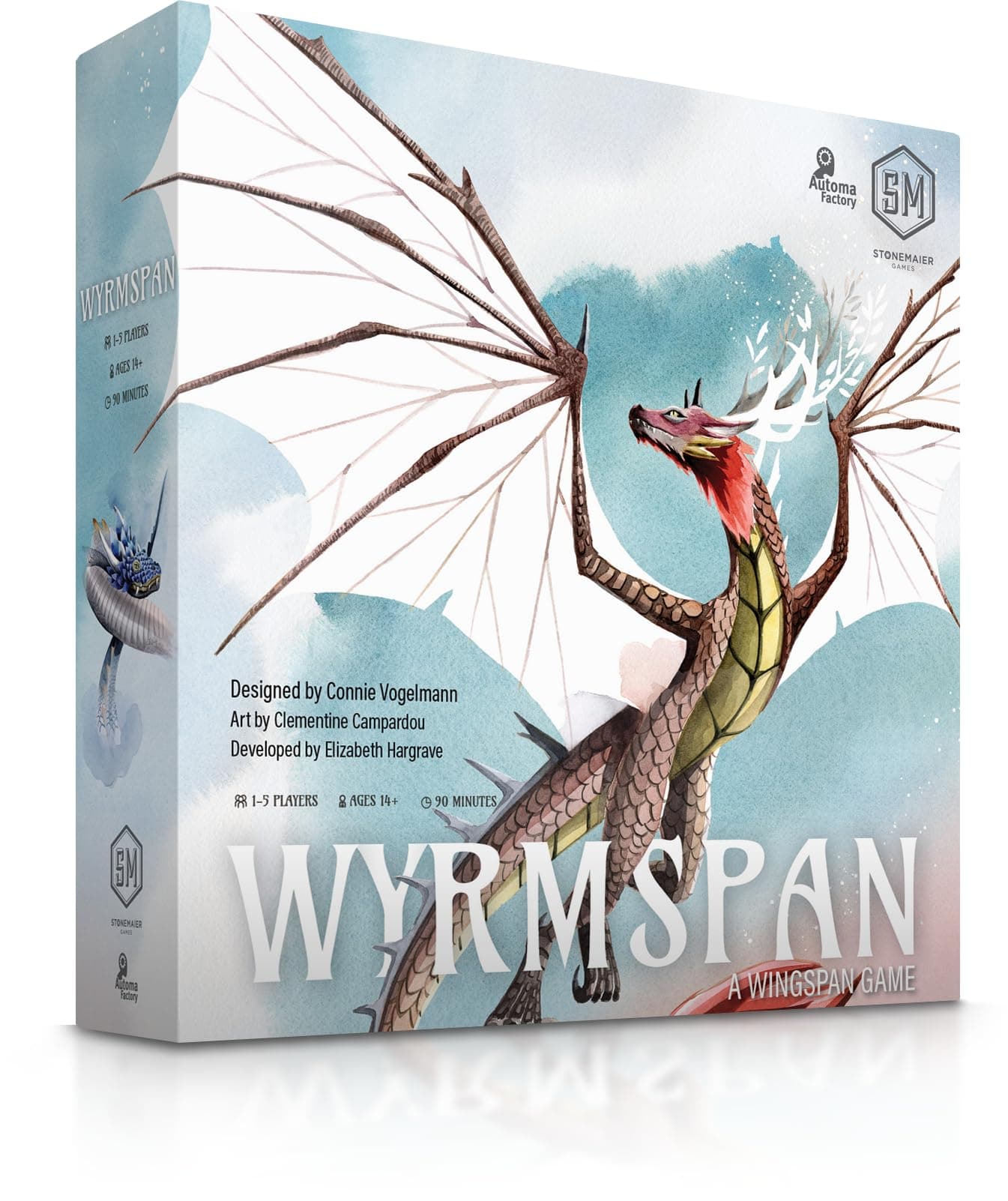 Stonemaier Games, Wyrmspan, Family Board Game, Ages 14+, 1-5 Players, 90 Minutes Playing Time