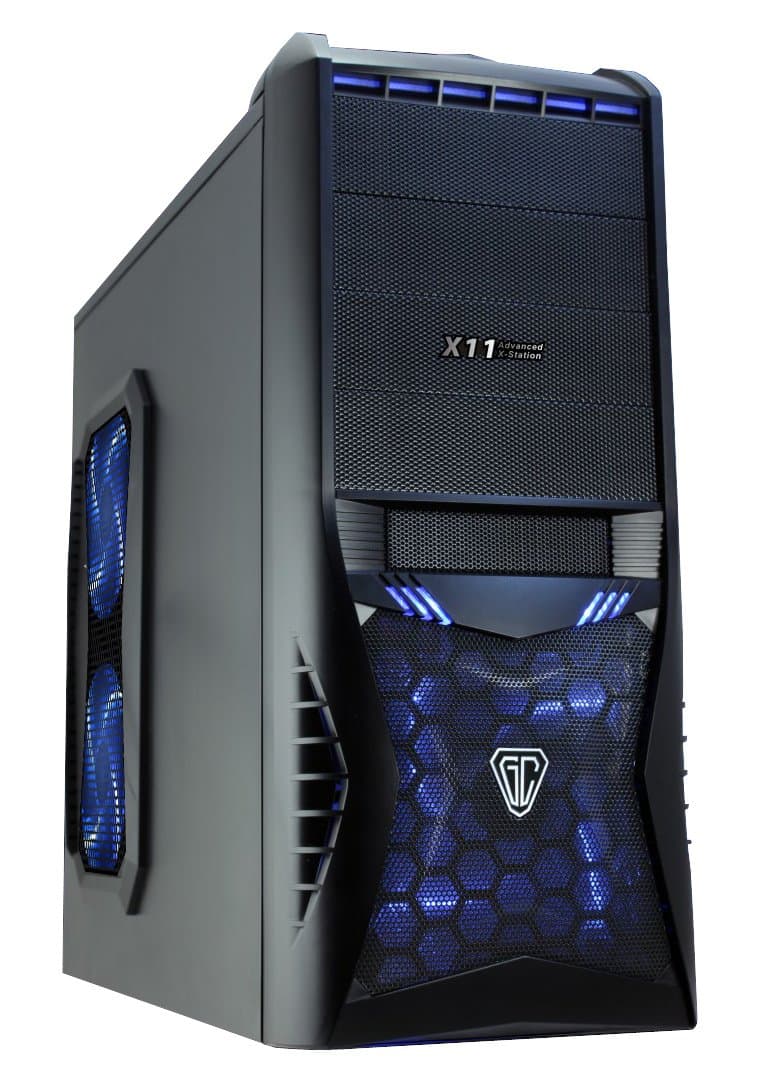 CiT Vantage Gaming Case with 4 Fans Blue Bleu - bleu