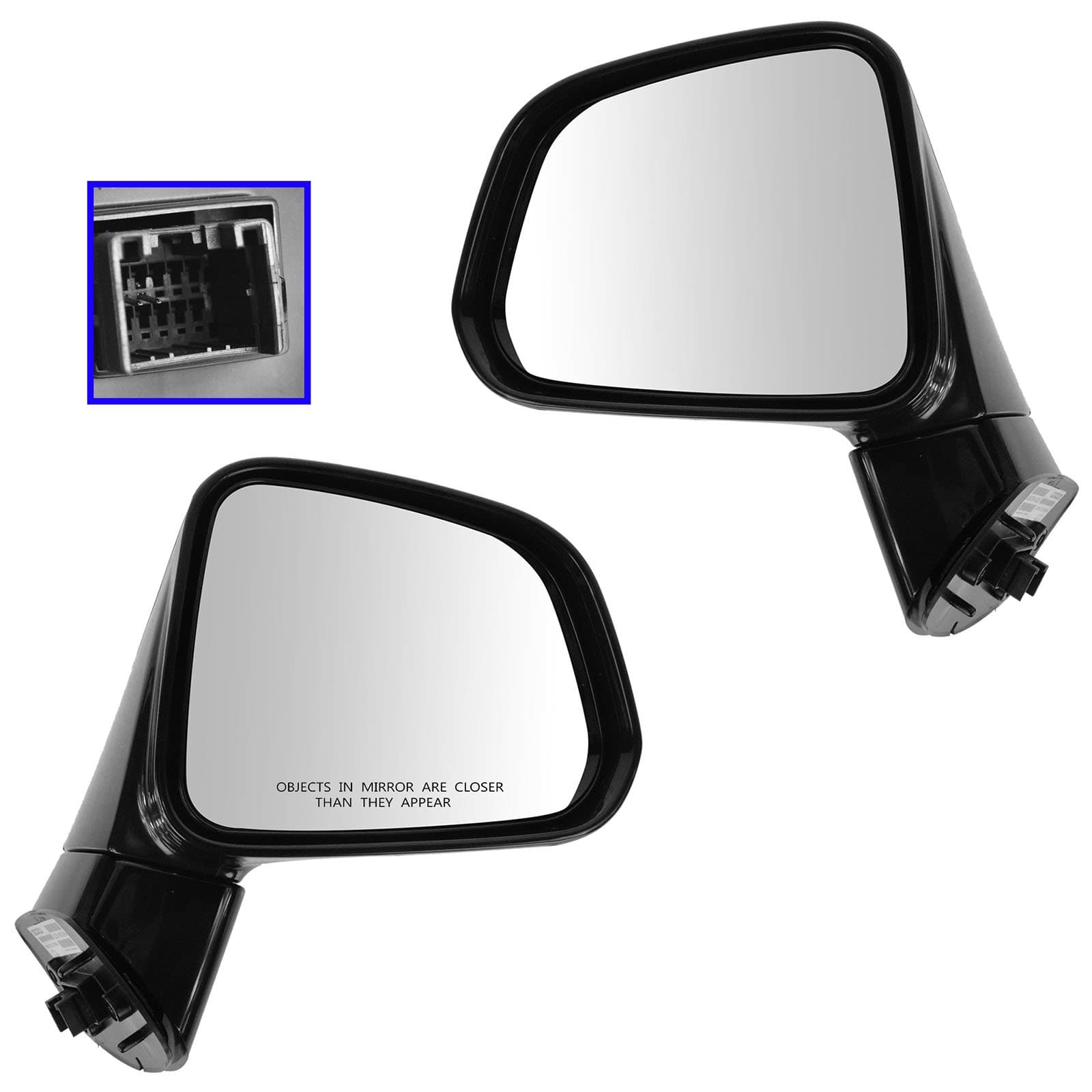 TRQ Driver & Passenger Side Mirror Set with Heat Compatible with 2012-2015 Chevrolet Captiva Sport 2008-2010 Saturn Vue GM1320390 GM1321390