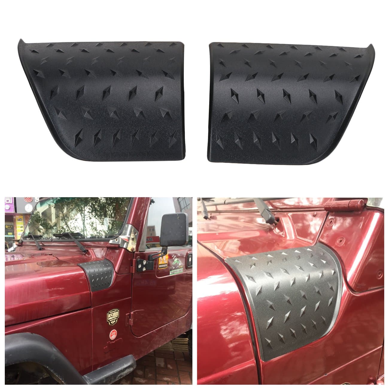 Wrangler TJ Cowl Body Armor Cover with Diamond Plate Trim For 1997-2006