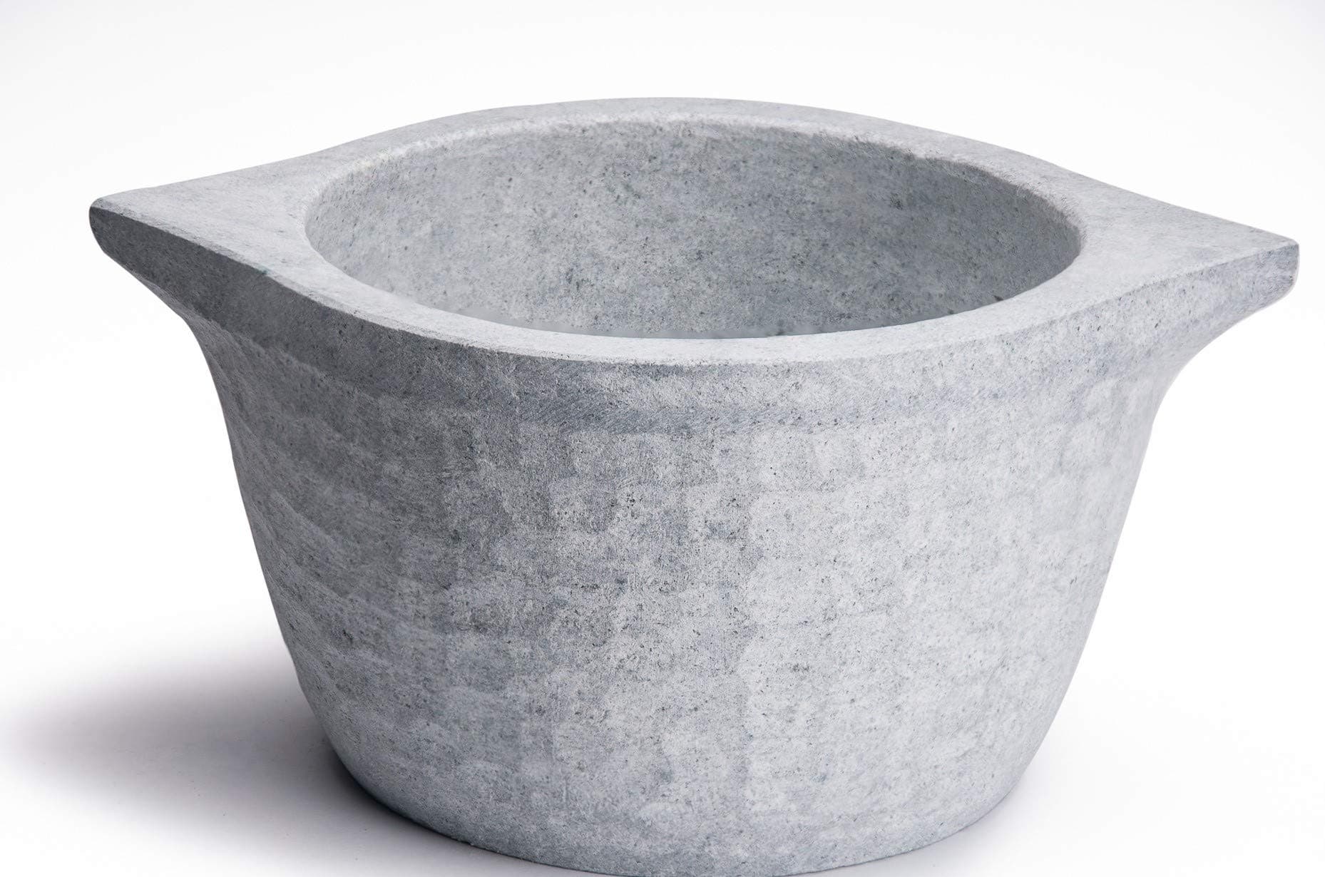 Zishta Traditional Wisdom In Practice Handcrafted Soapstone Kalchatti Cookware | Medium Size| Untreatedgas And Electric Coil Stove Compatible | Weight: 2-2.2 Kg, Stoneware, White |Uncoated ,1.6L