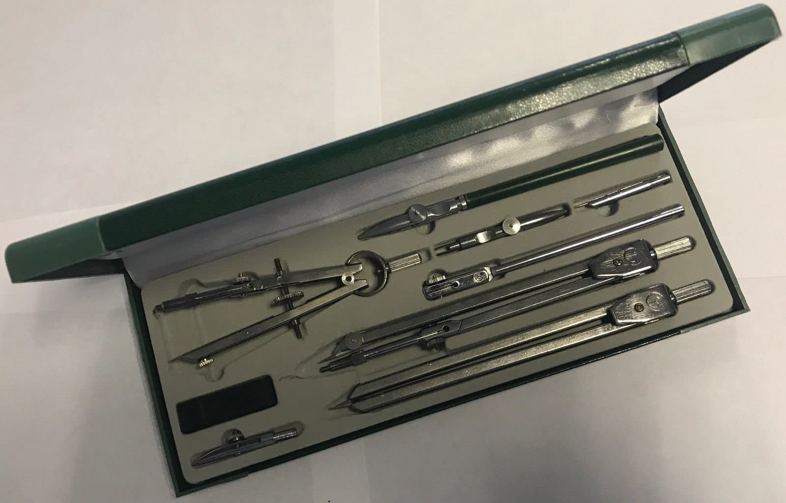 9 PCS STAINLESS STEEL PROFESSIONAL ENGINEER STUDENT TECHNICAL DRAWING DRAFTING COMPASS SET, RULING PEN, DIVIDER