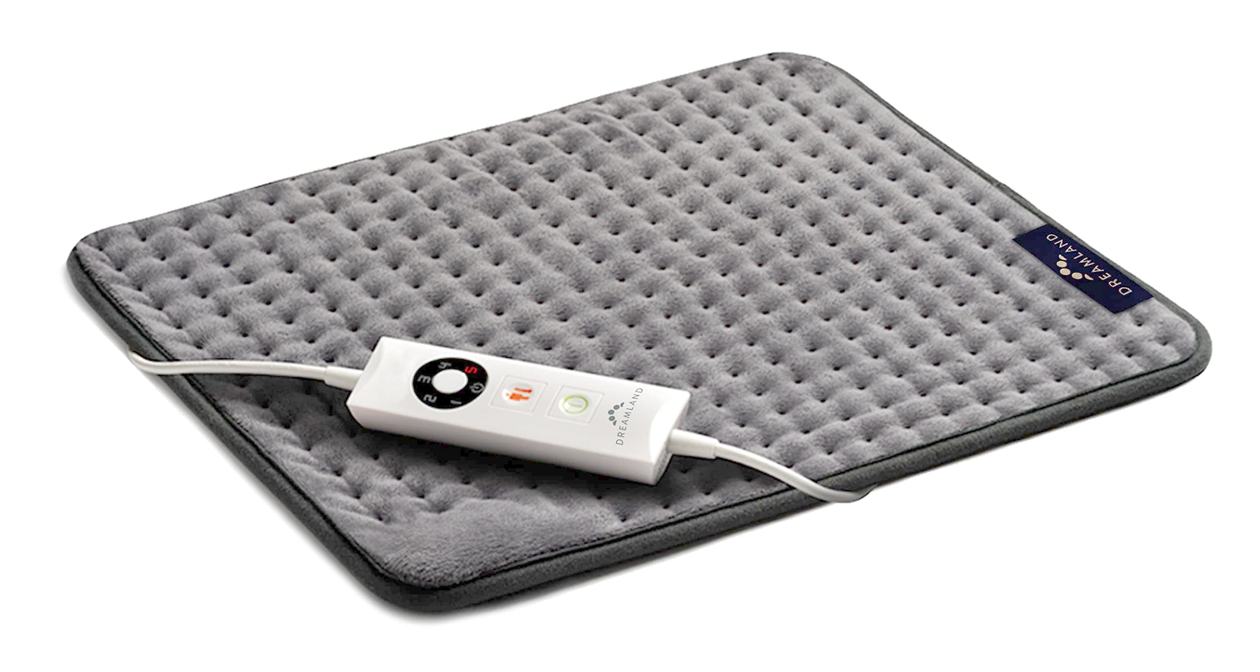 Dreamland Revive Me – Heat Pad, Grey, Fast Heat-up, 3-Hour Adjustable Temperature, Auto Safety Shut-Off, Machine Washable, Ideal for belly, back, neck, period pain, 40x35cm