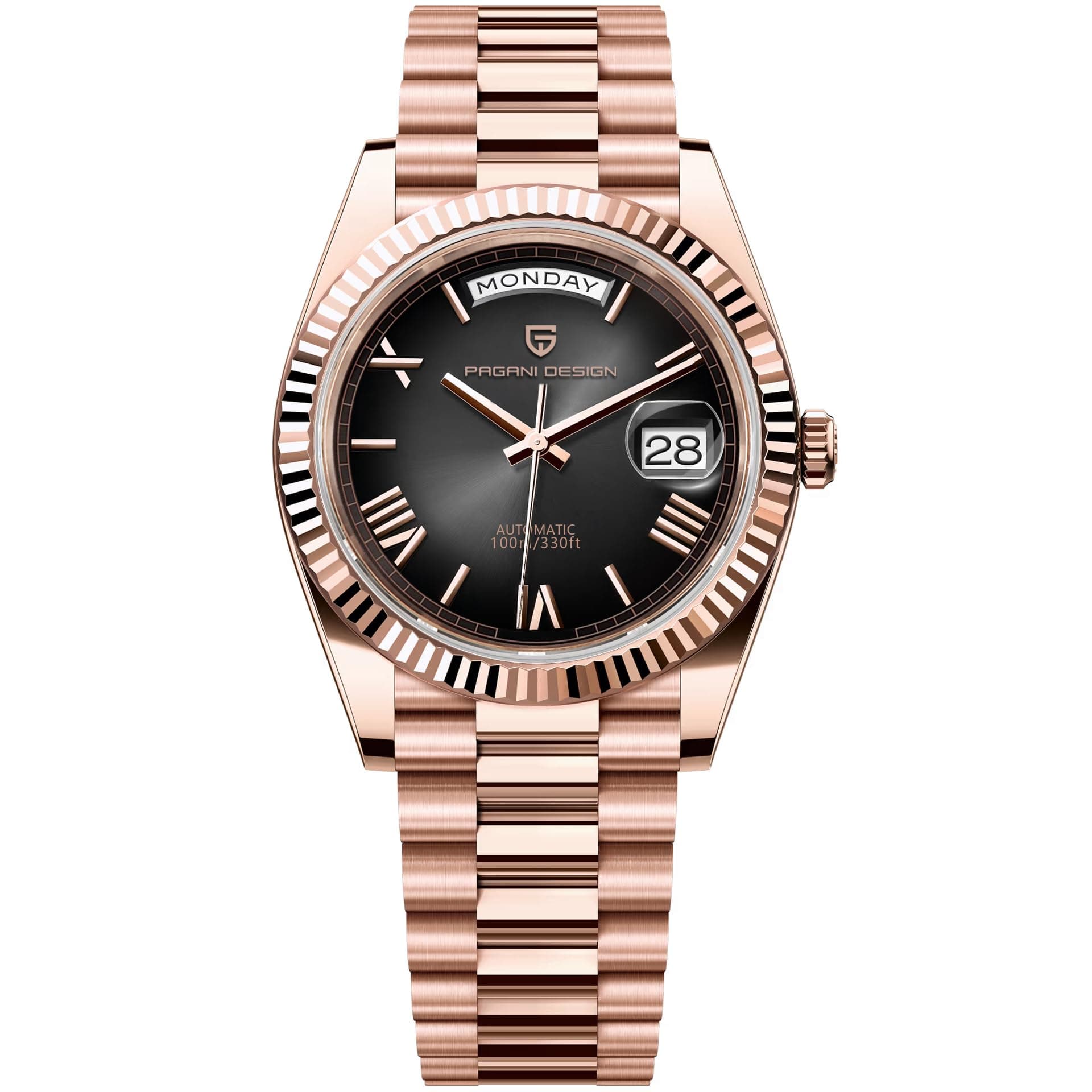 LACZ DENTONPagani Design DD40 PD1783 Mens Watches Luxury Automatic Watches Men AR Sapphire Glass Mechanical Wrist Watches Men 10 Bar NH36A Movement, PD1783-Rose Gold Black-XXY, Luxury