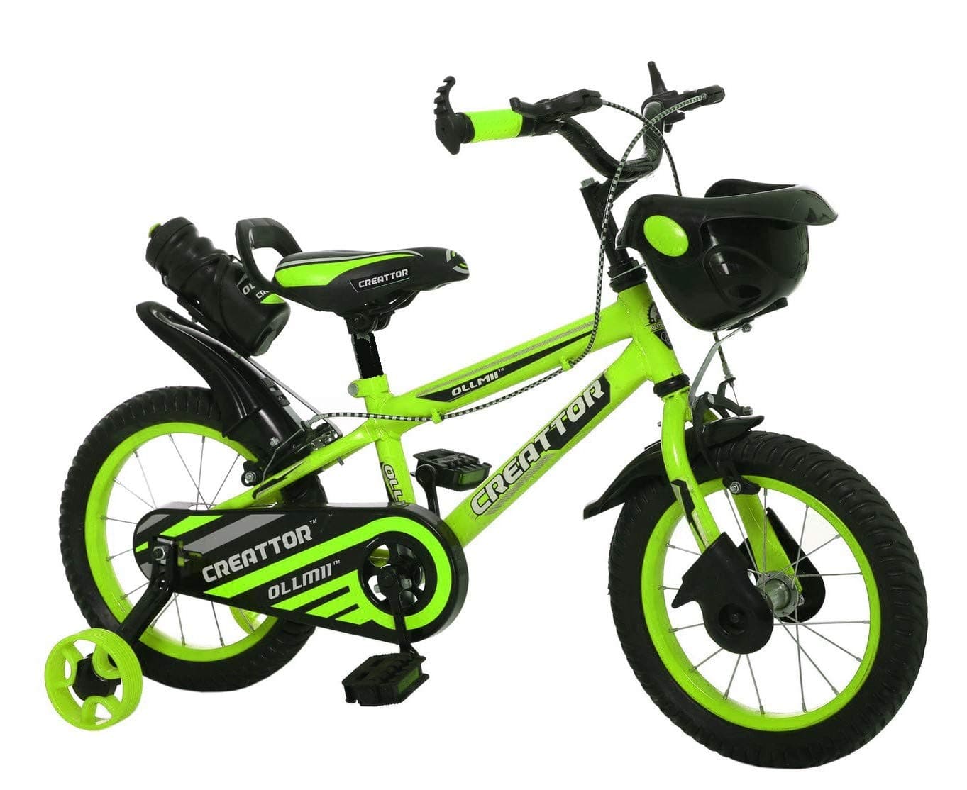 Ollmii Bikes Creattor 14 inches Steel Rim Green BMX Unisex Kids Cycle for 3 to 5 Years