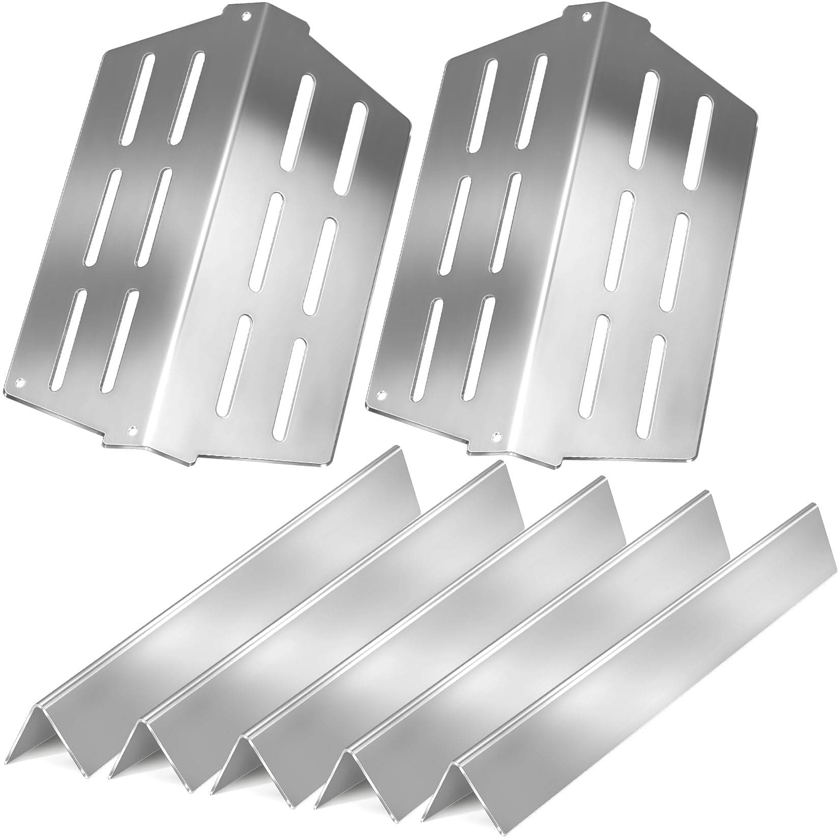 17.5 Grill Flavorizer Bars Heat Deflector for Weber Genesis Parts 310, Flavor Bar for Weber Genesis 300 310 320 330 EP310 EP320 EP330 (Front Knob 2011-Newer) Grill Parts Heat Plates 7620 7622