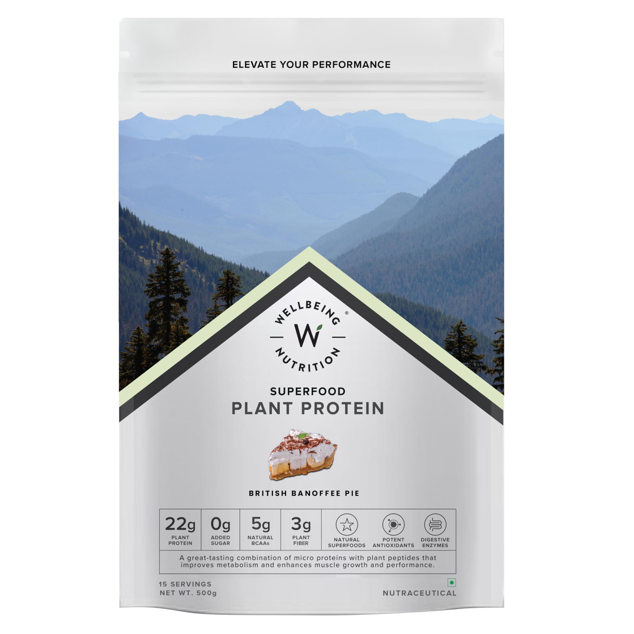 - Organic Vegan Plant Protein Isolate Powder | 22g Protein, 5g BCAA, 3g Fiber Pea & Brown Rice Protein, Superfoods, Digestive Enzymes | Easy to Digest, British Banoffee Pie, 500gm