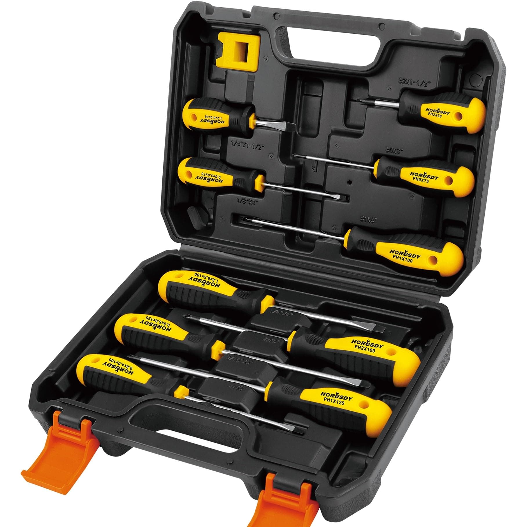 HORUSDY 11-piece Magnetic Screwdriver Set with Case, 5 Phillips & 5 Flat Head...