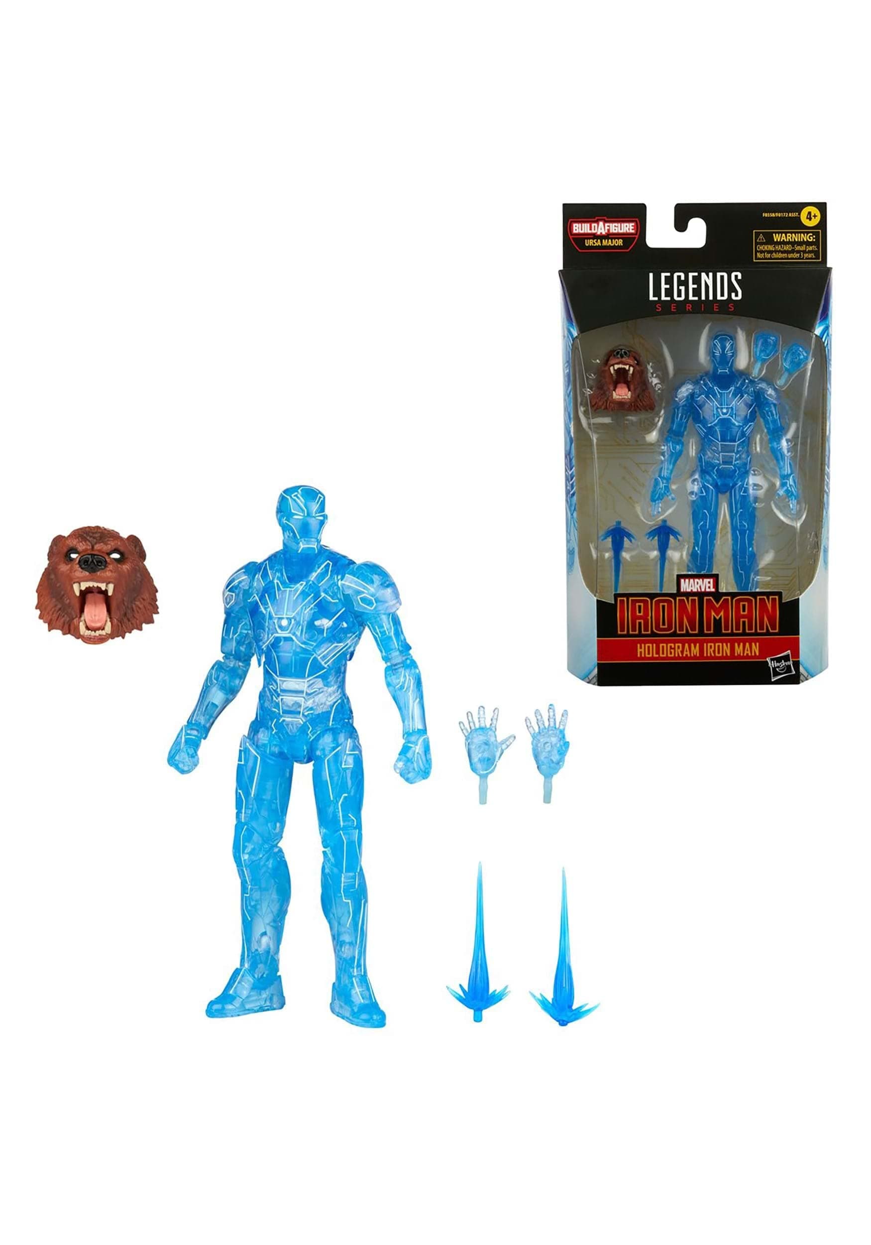 Hasbro Legends Series 6-inch Hologram Iron Man Action Figure Toy, Premium Design and Articulation Includes 2 Accessories and 1 Build-A-Figure Part