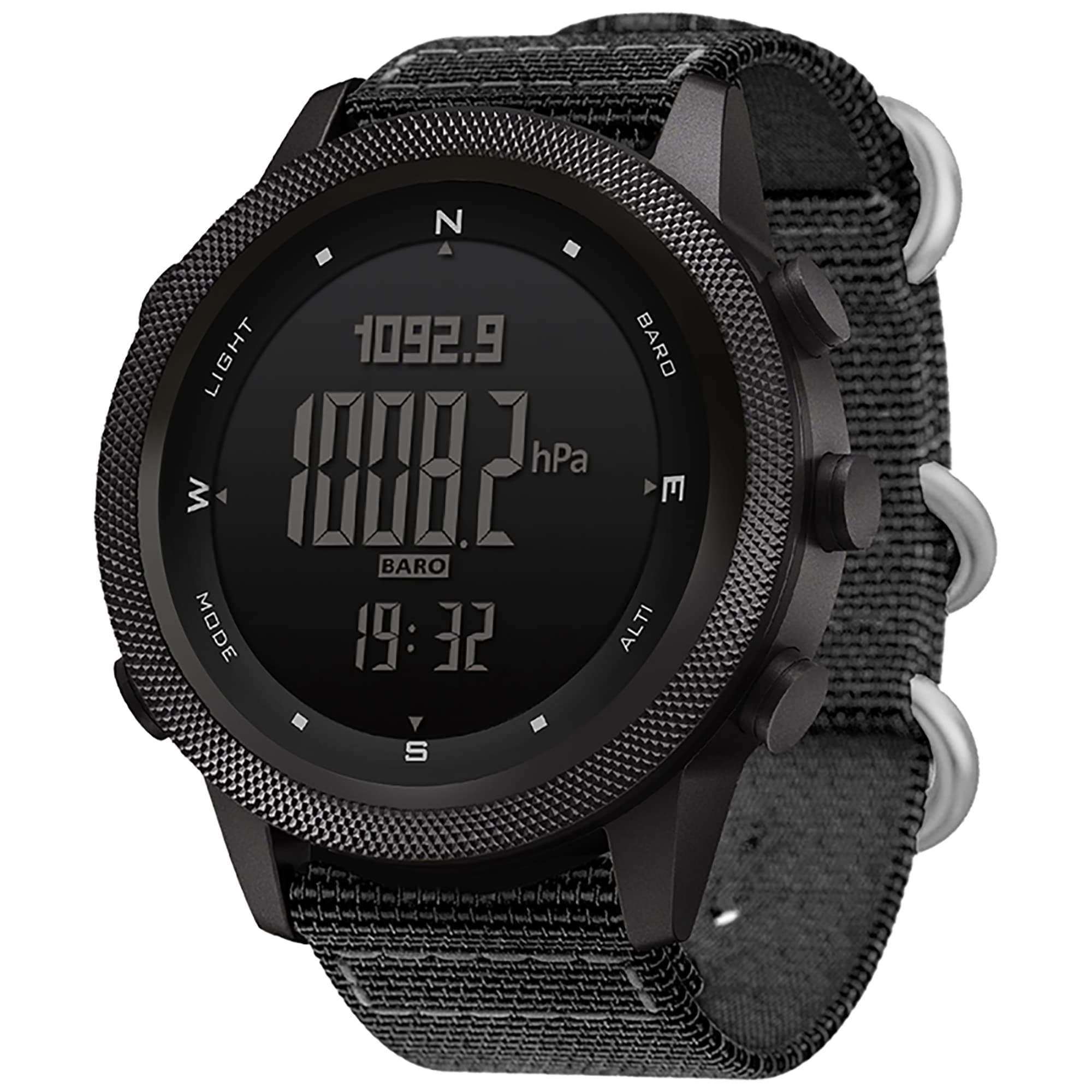 NORTH EDGE Tactical Watches Military Survival Digital Sports Watches for Men Pedometer Compass Calories Durable Nylon Band Apache 46MM
