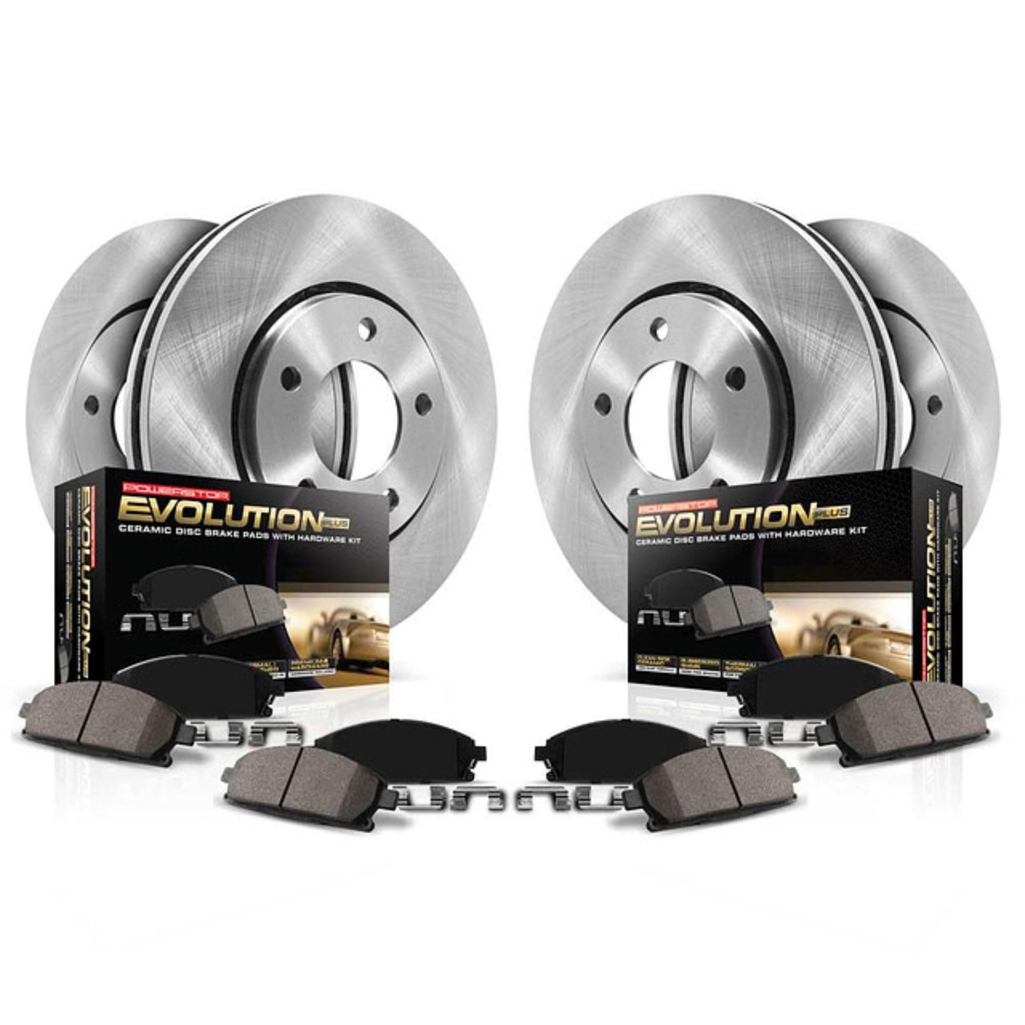 POWERSTOP KOE3166 Autospecialty Front and Rear Replacement Brake Kit-OE Brake Rotors & Ceramic Brake Pads For 2010 2011 Ford F150 6Lug