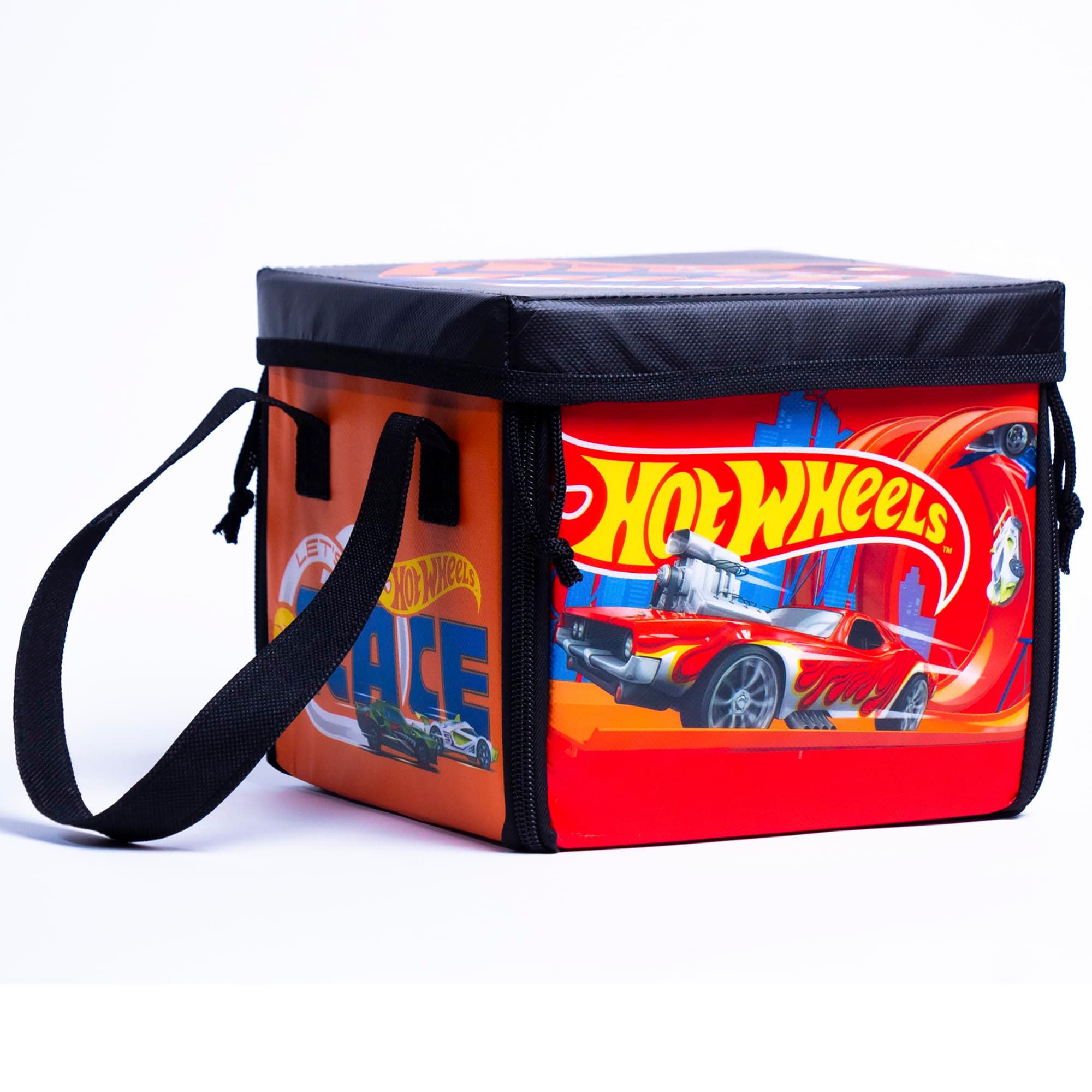 Hot Wheels Tara Toy: ZipBin Ramp It Up - Unzip to Convert Into A 21"x21" Racetrack Playmat & Car Ramp, Storage & Play, Toy Car Box, Kids Ages 3+