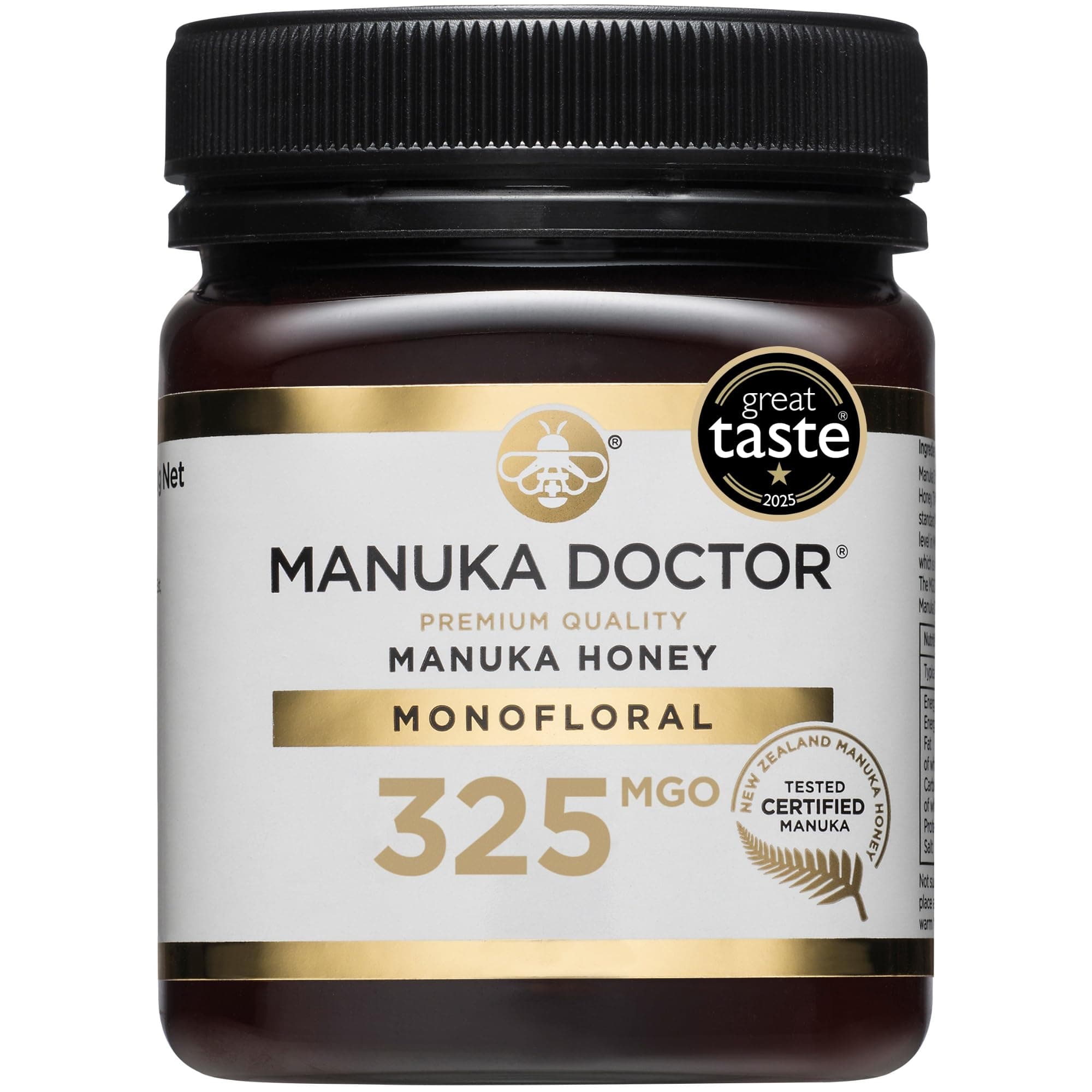 Manuka Doctor - MGO 325+ Manuka Honey Monofloral, 100% Pure New Zealand Honey. Certified. Guaranteed. Raw. Non-GMO (8.75 oz)