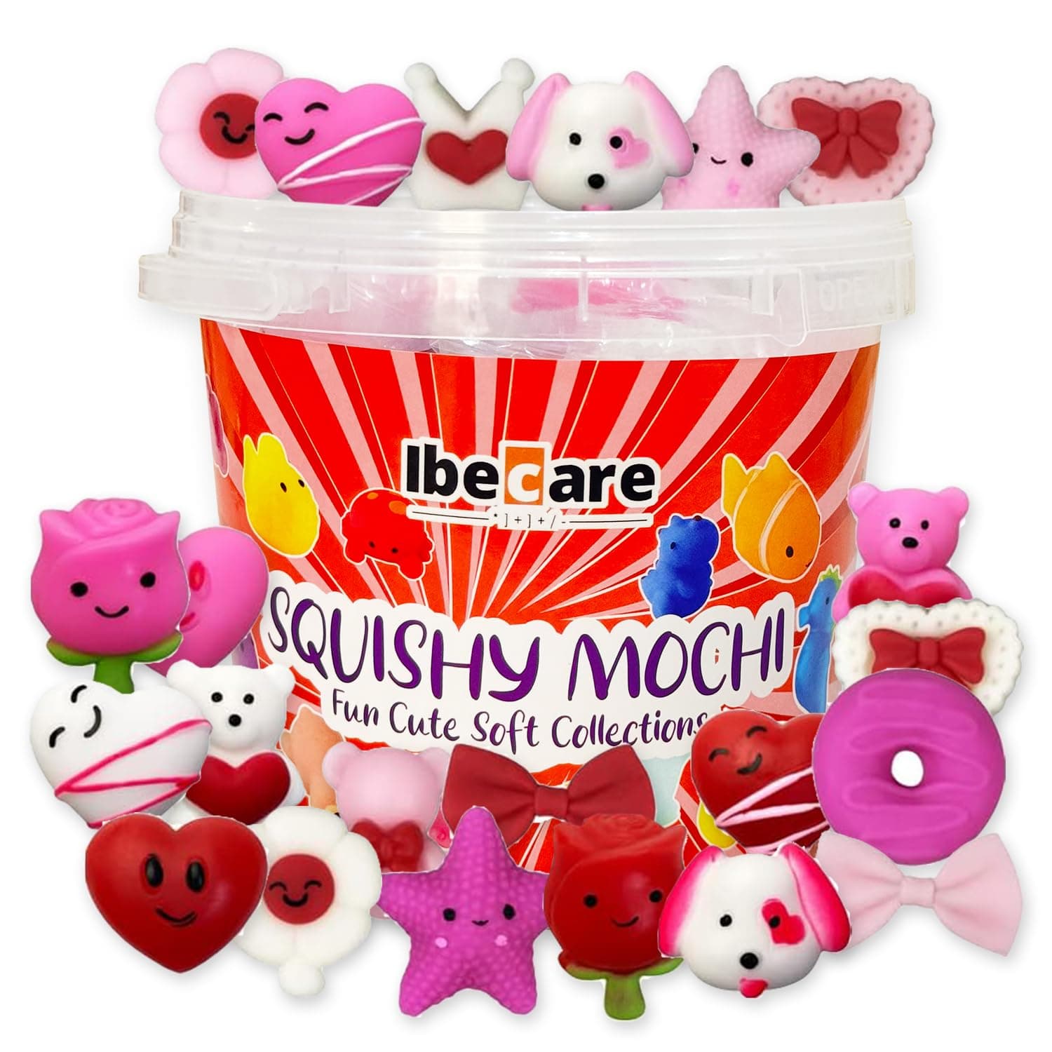 Mochi Squishy Toys | Party favors for kids! birthday giveaways or return gifts for Birthday party kids | mini toys | goodie bags pinatas stocking fillers (48 Pcs Valentine's Day Mochi Squishy)