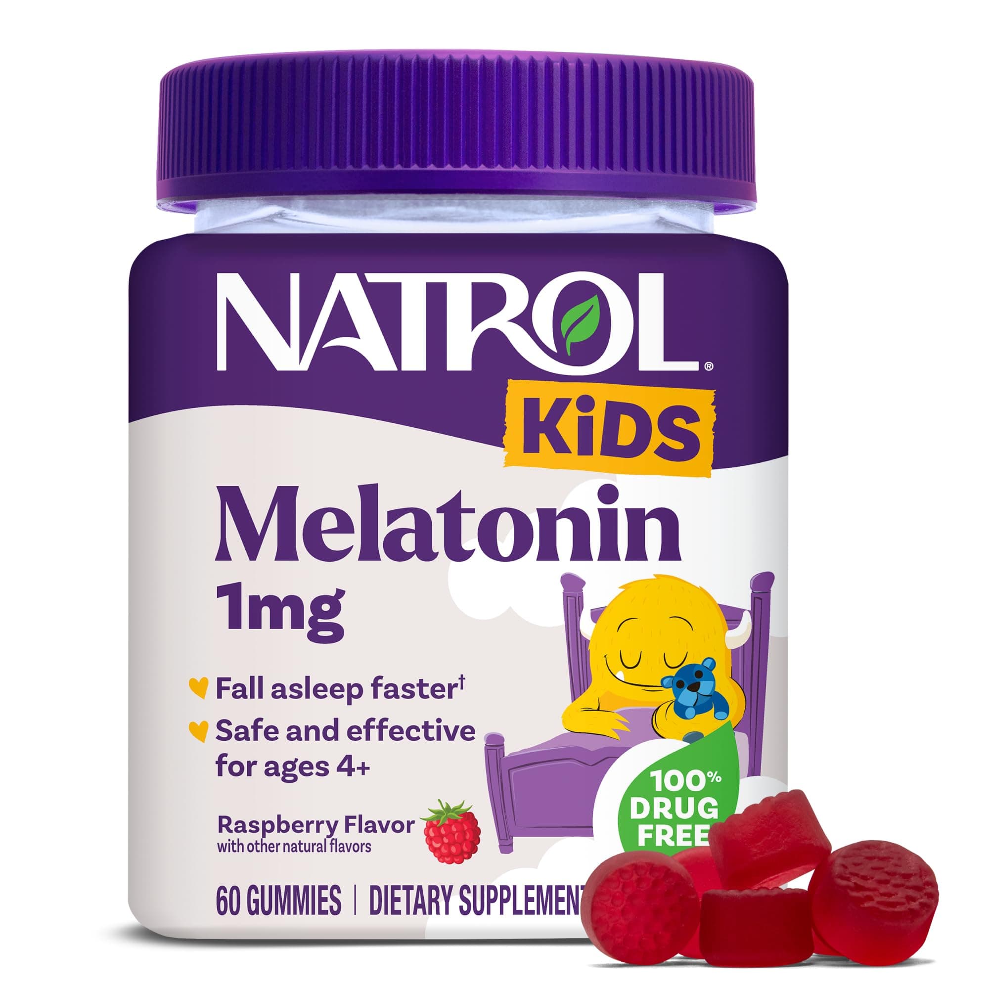 Natrol Kids Melatonin Gummies 1mg, Children's Melatonin for Restful Sleep, 60...