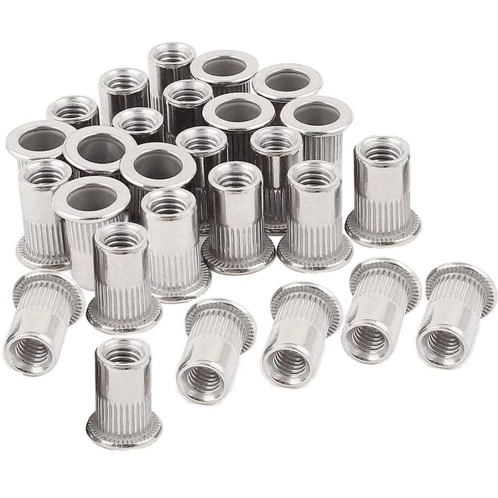 40pcs M6 Rivet Nut Stainless Steel Rivet Nuts Threaded Insert Nutsert Rivnuts M6-1.0