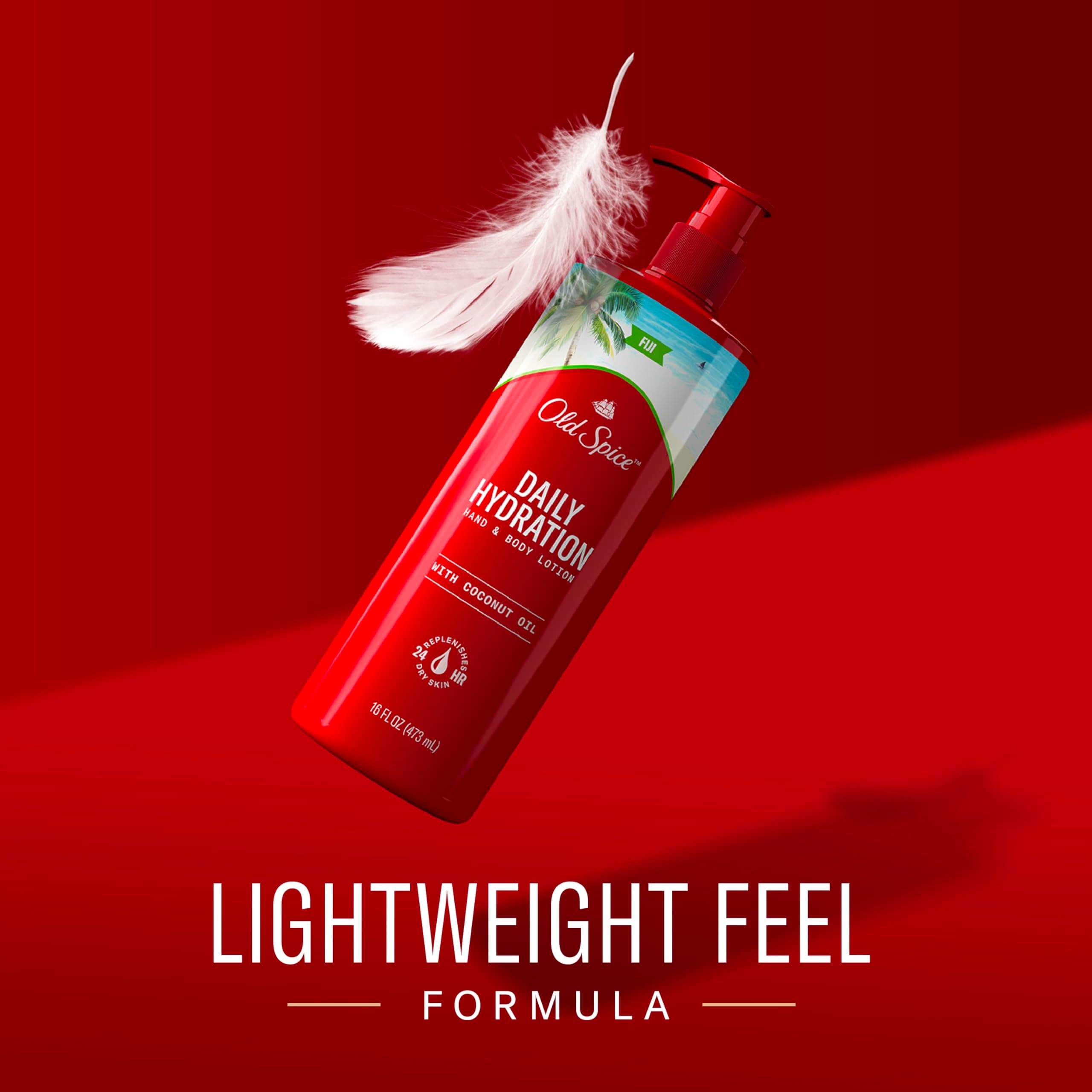 Old Spice Daily Hydration Hand & Body Lotion for Men, Fiji with Coconut Oil, 16 oz, Pack of 4