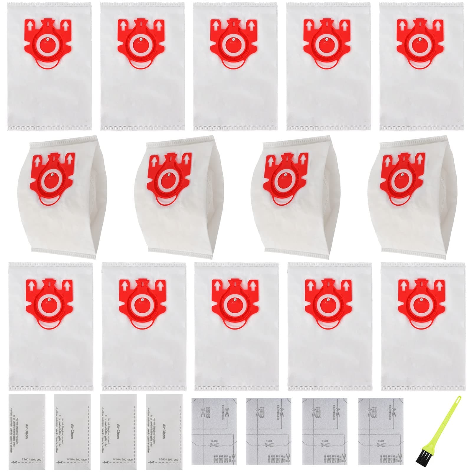 14 Packs 3D Airclean Bags Replacement for Miele FJM Vacuum Cleaner Bags,Compact C1, Compact C2, Complete C1, S241, S290, S300i, S500, S700, S4, S6 Series, Replaces Part 10123220