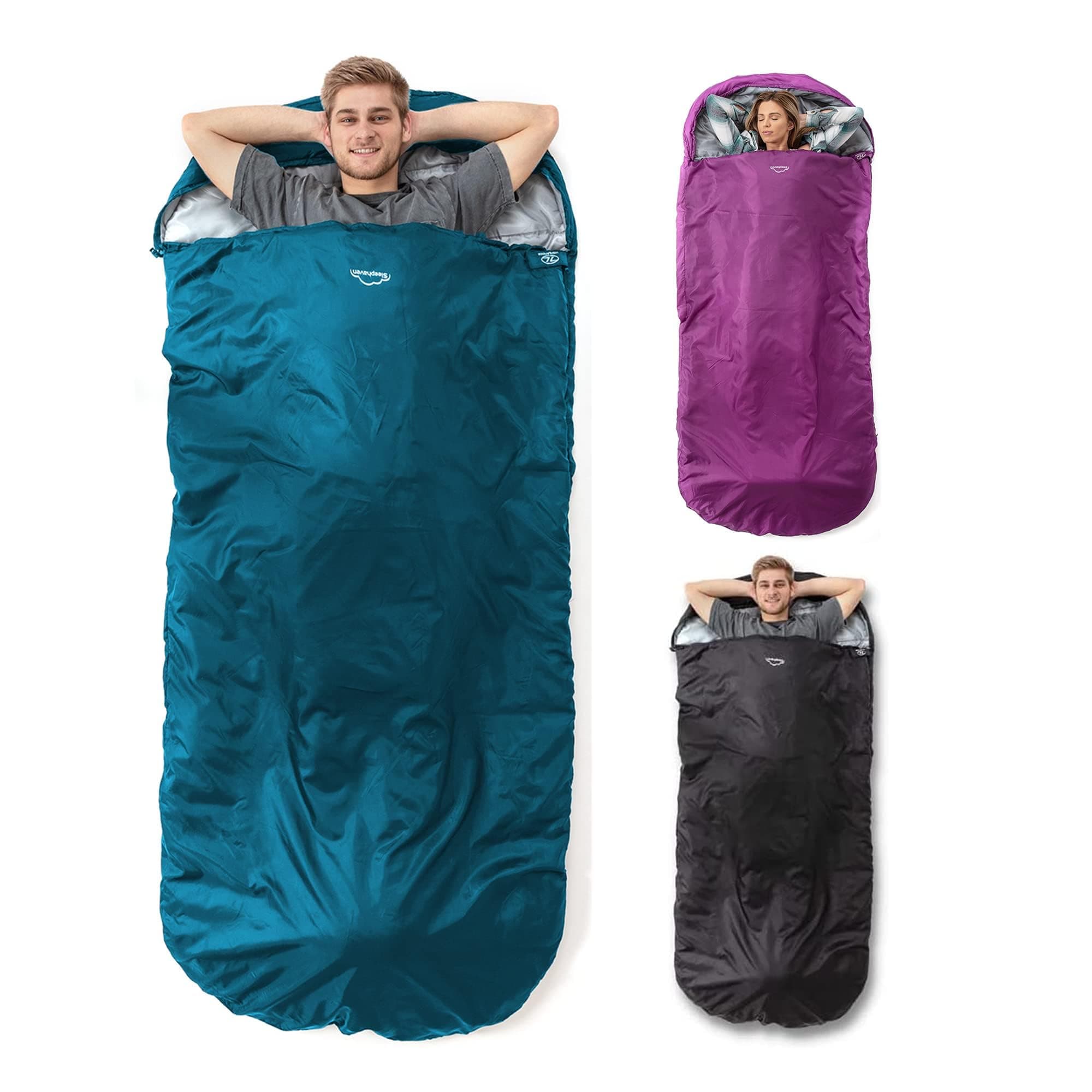 Highlander XL Sleeping Bag - Extra Wide Sleeping Bags for Adults - Rectangular, Lightweight & Water-Resistant - Soft Inner Lining - Indoor & Outdoor Use - Ideal for Camping