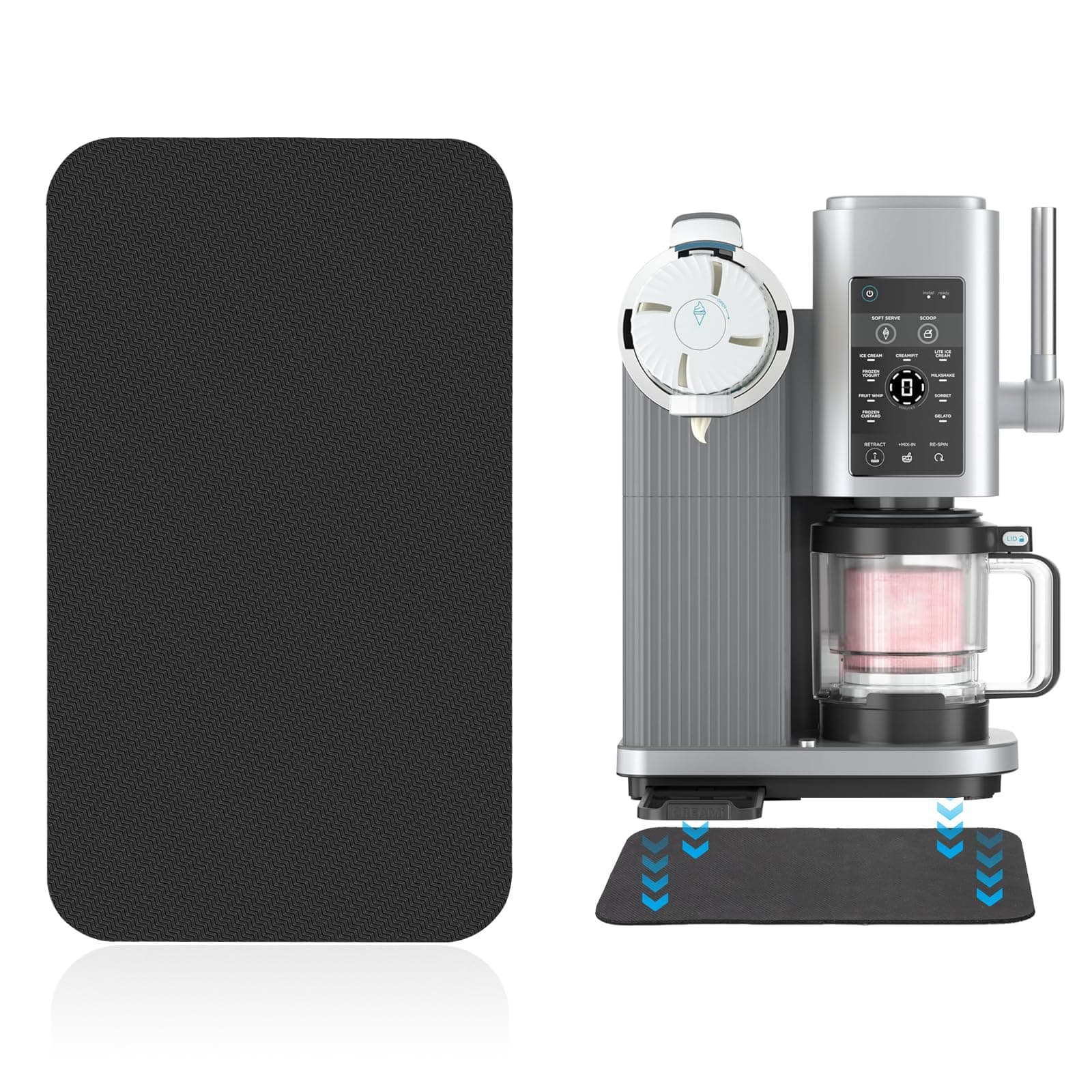 Sliding Pad Compatible with Ninja Swirl by CREAMi Ice Cream and Soft Serve Maker NC701 - Easy to Slide the Ice Cream Maker on the Kitchen Countertopp - Accessories for Ninja Swirl Creami Maker