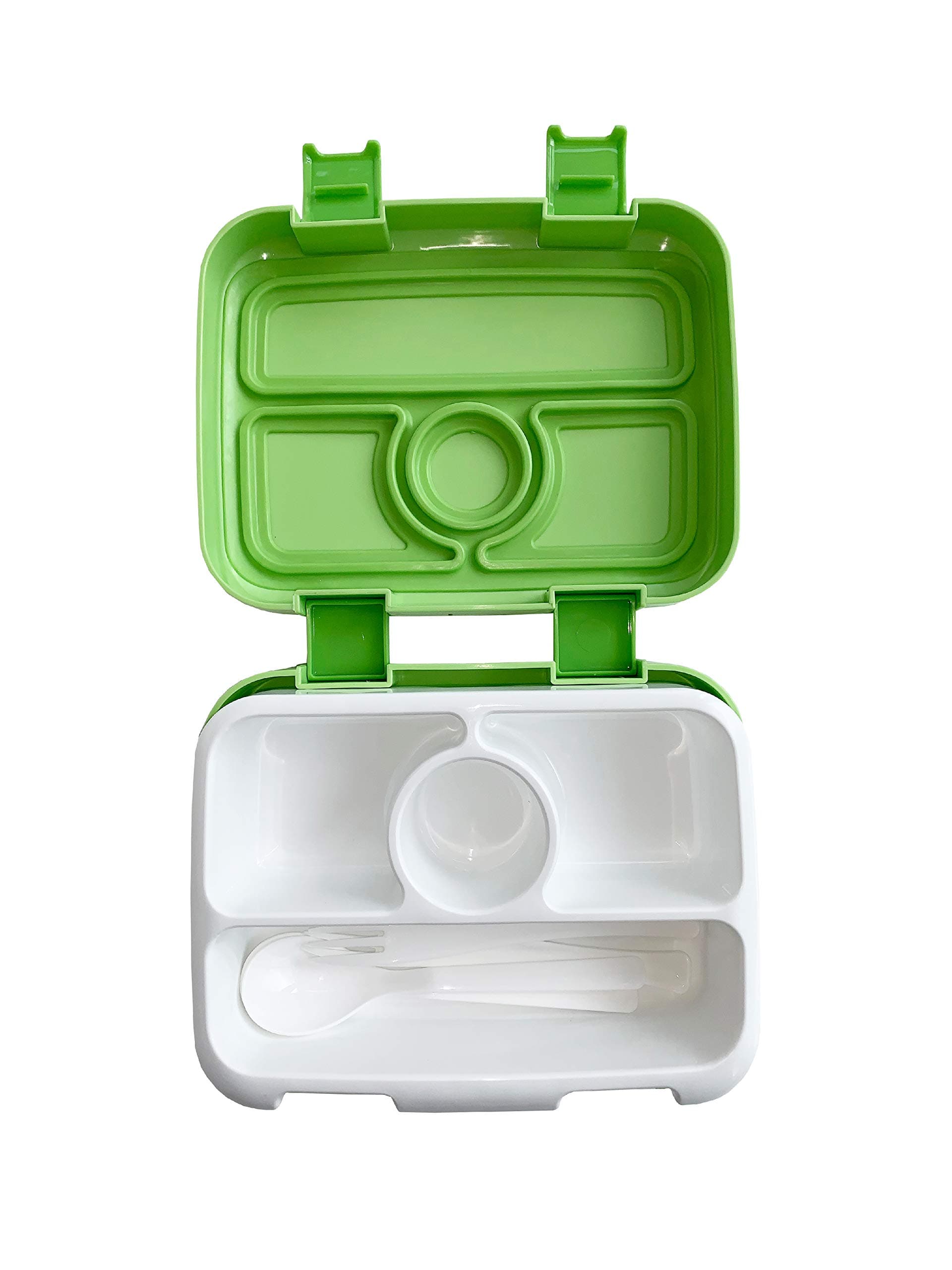 Bento Lunch Box for Kids by Fenrici, Leak-Proof Kids Lunch Box, Removable Tray for Easy Cleaning, Perfect Portion Sized for Ages 5-12, BPA Free, Food Safe, Support a Great Cause, Green