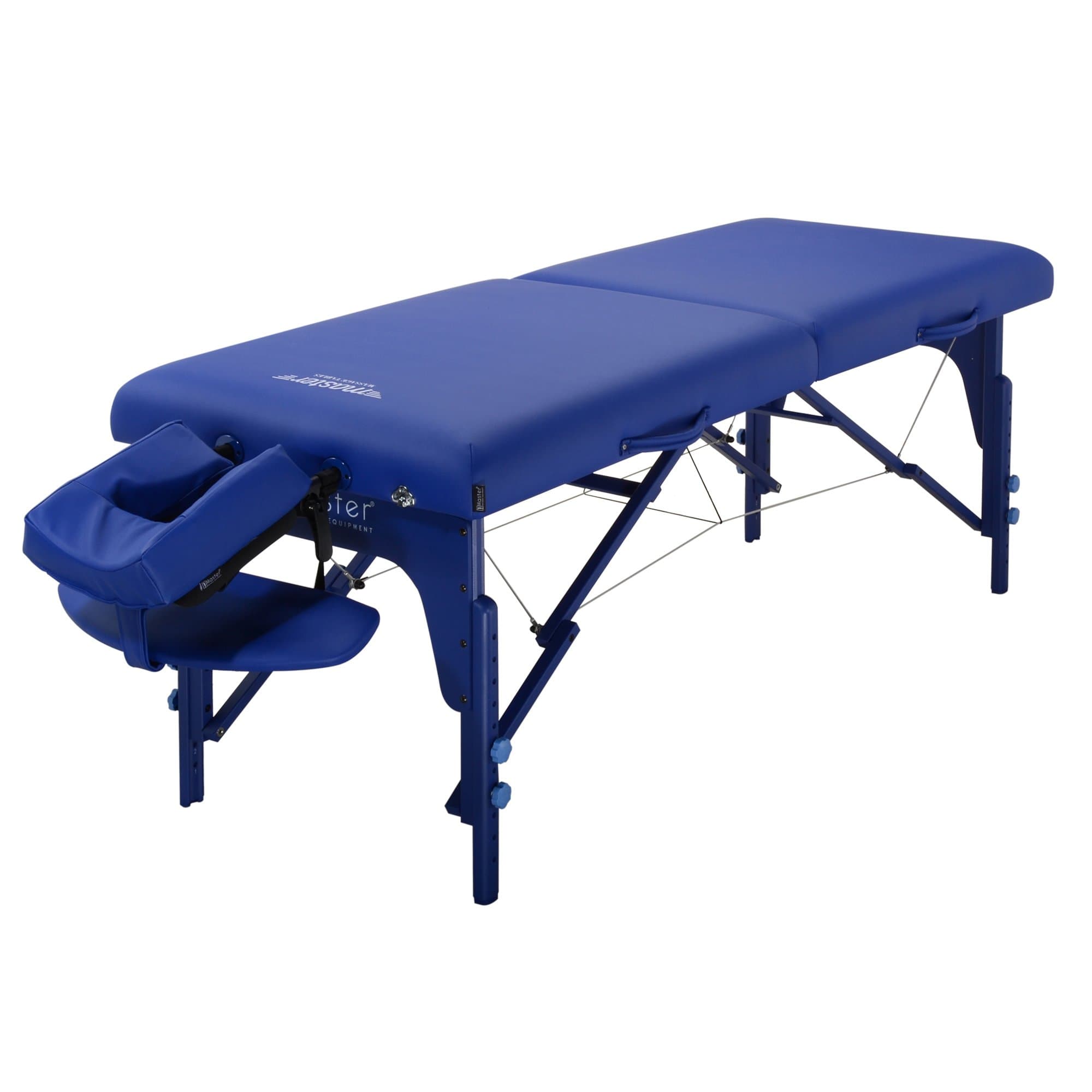 Master Massage 70cm Montclair Lx Memory Foam Portable Massage Couch W/ 4 Pocket Carry Bag, 7.6cm High Density Foam, Reiki Panel Therapy Massage Table Tattoo Table Beauty Bed - Imperial Blue