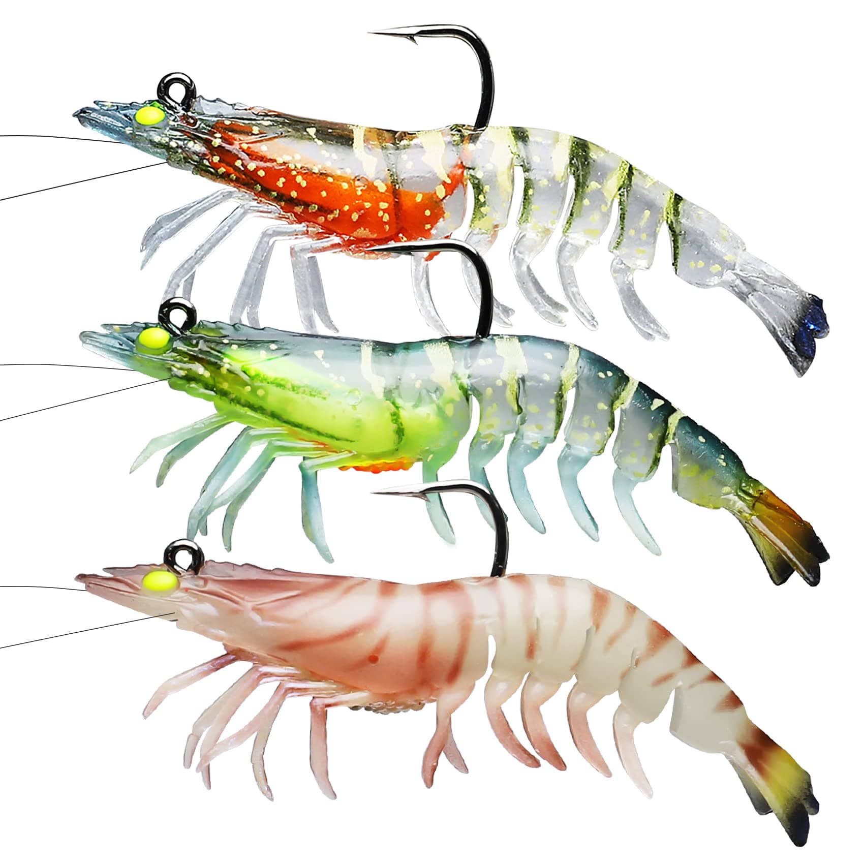 TRUSCEND Easy Catch Pre-Rigged Soft Fishing Lures, Super Durable TPE Swimbaits for More Bite, Well-Made Premium Fishing Gifts for Bass Crappie Trout Walleye, Saltwater Freshwater Baits Keep Separately