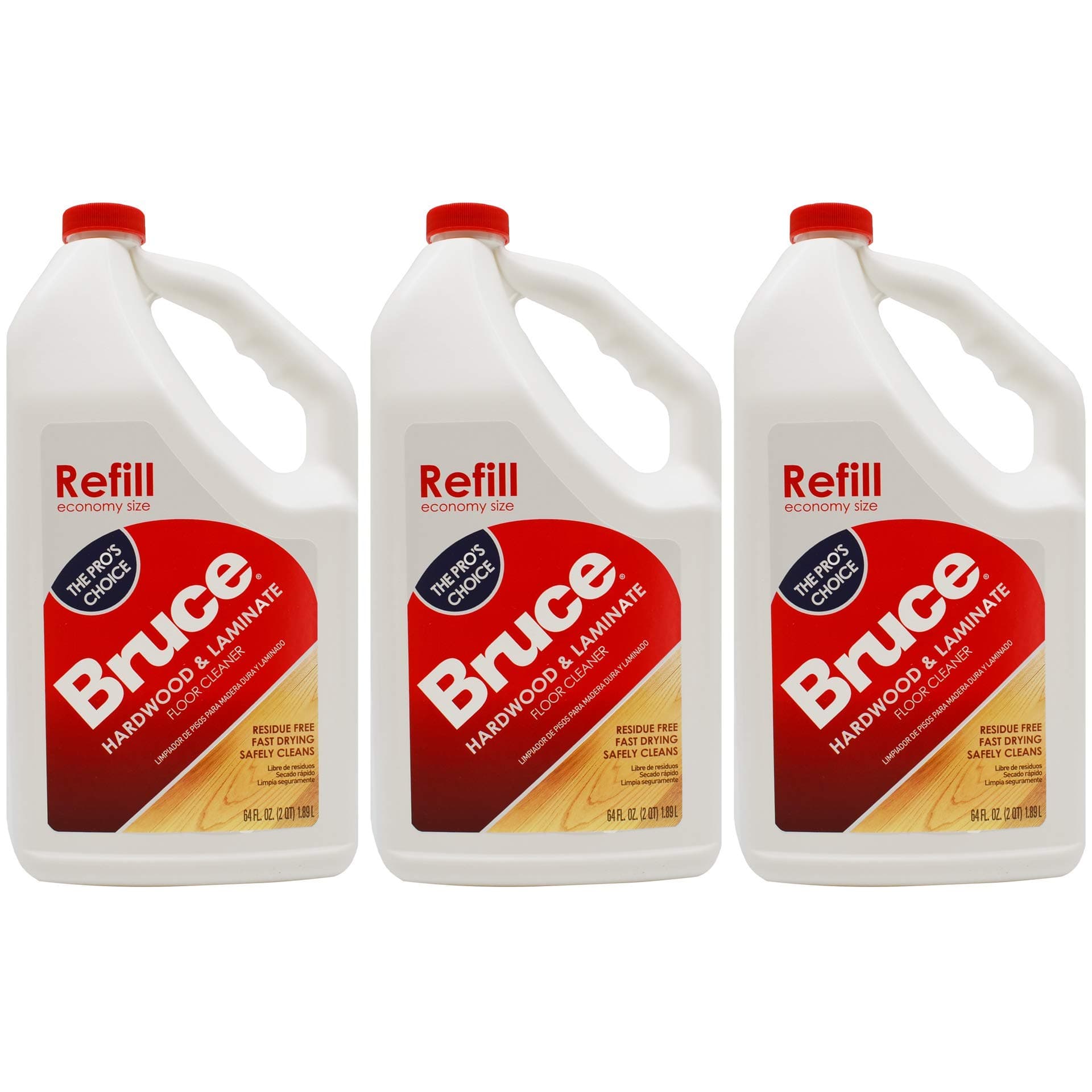 Hardwood and Laminate Floor Cleaner for All No-Wax Urethane Finished Floors Refill 64oz - Pack of 3