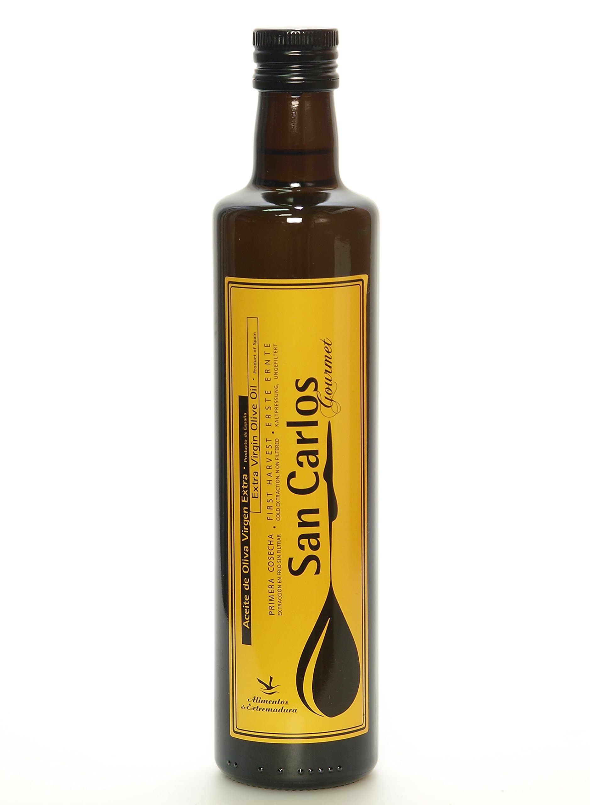 Spanish Extra Virgin Olive Oil - Aceite de oliva virgen extra San Carlos Gourmet, 500 ml, Cornicabra
