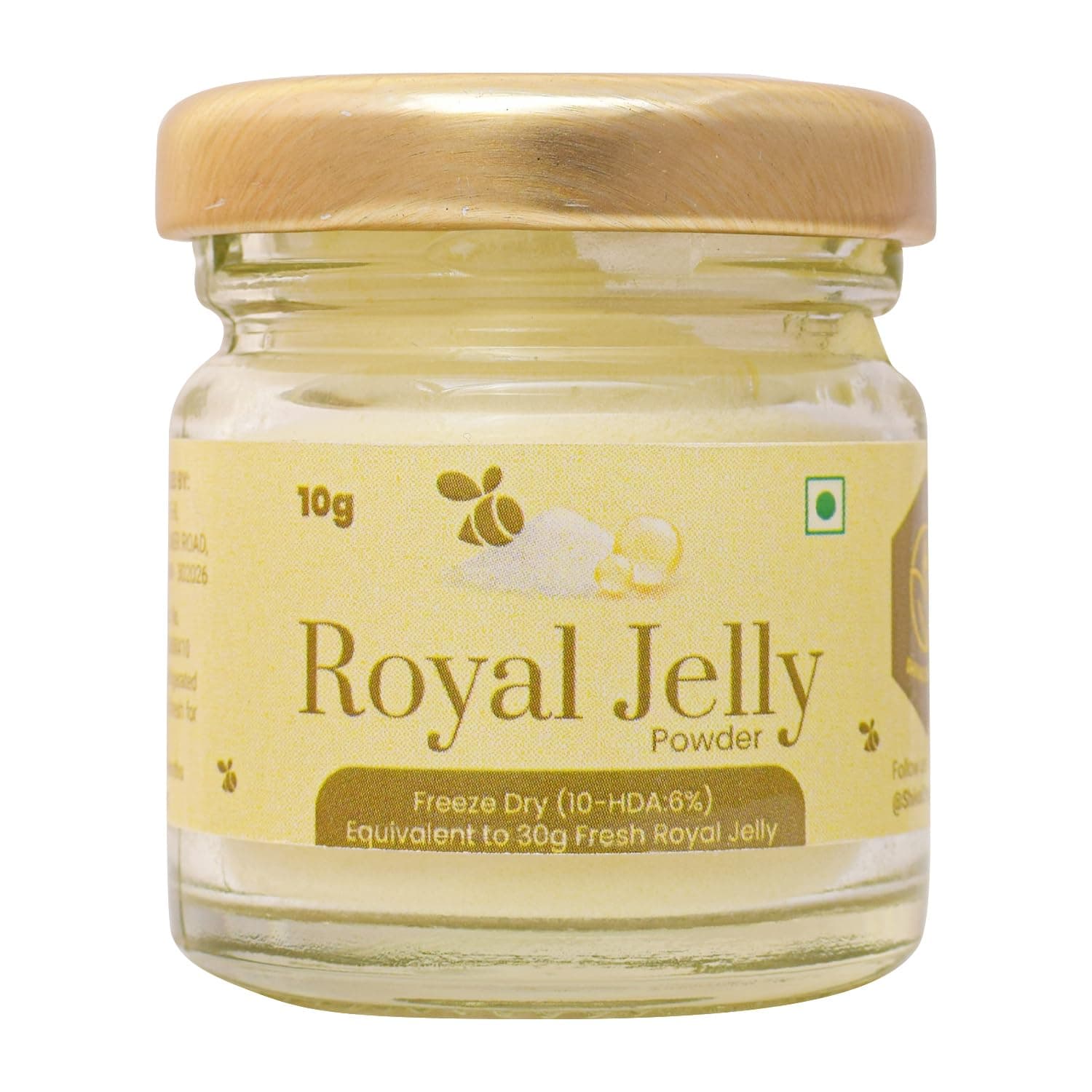 Royal Jelly Powder 10g - Freeze Dry 10-HDA:6% I Immune Booster I High Minerals & Vitamins I Fertility Booster I Equivalent to 30g Fresh Royal Jelly