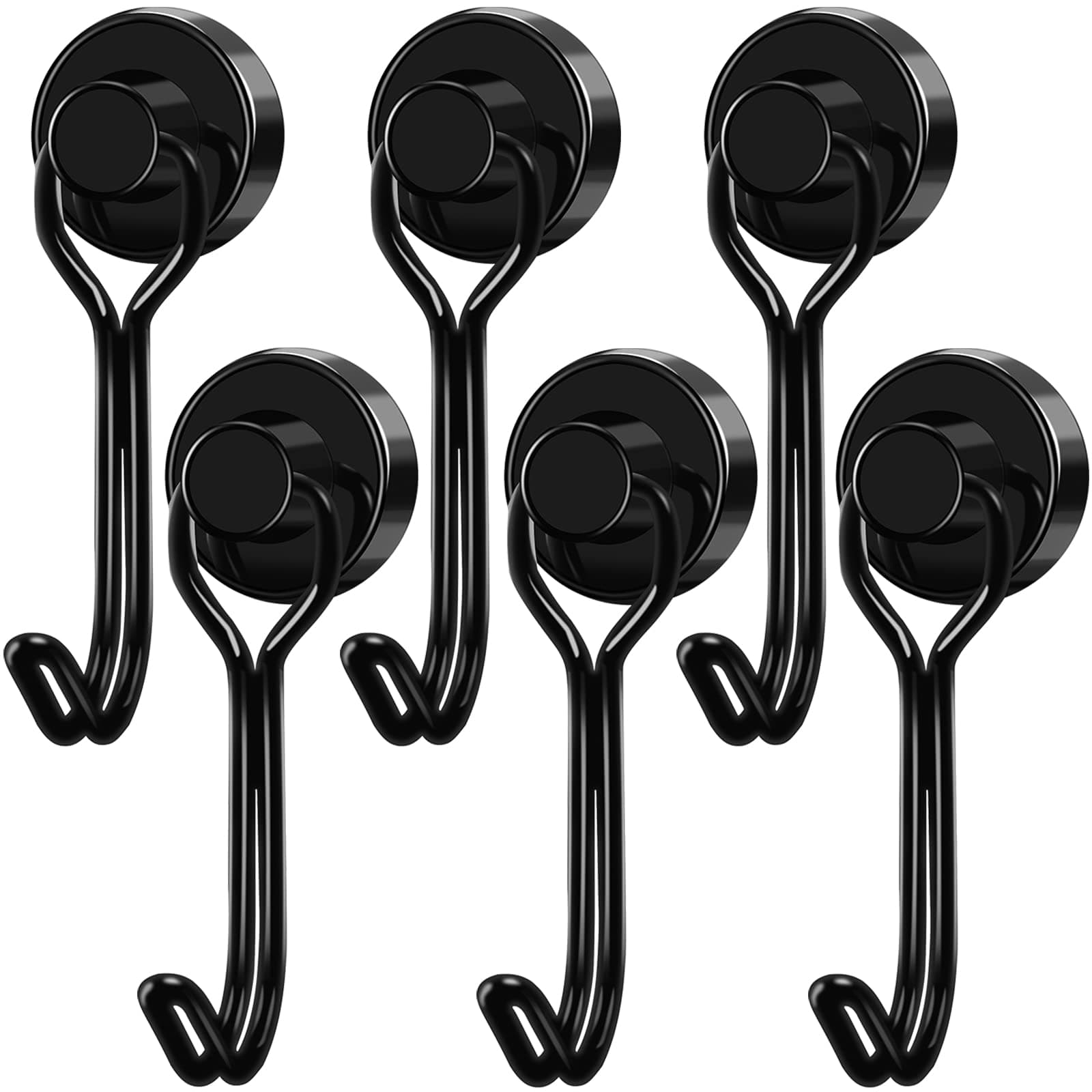 LOVIMAGLOVIMAG Garage Storage Hooks 6 Pcs Magnetic 2025 Cruise Cabins Essentials Strong Heavy Duty Magnets Decorations Must Haves Travel Classroom Home Refrigerator Door Fridge Lanyards, Black