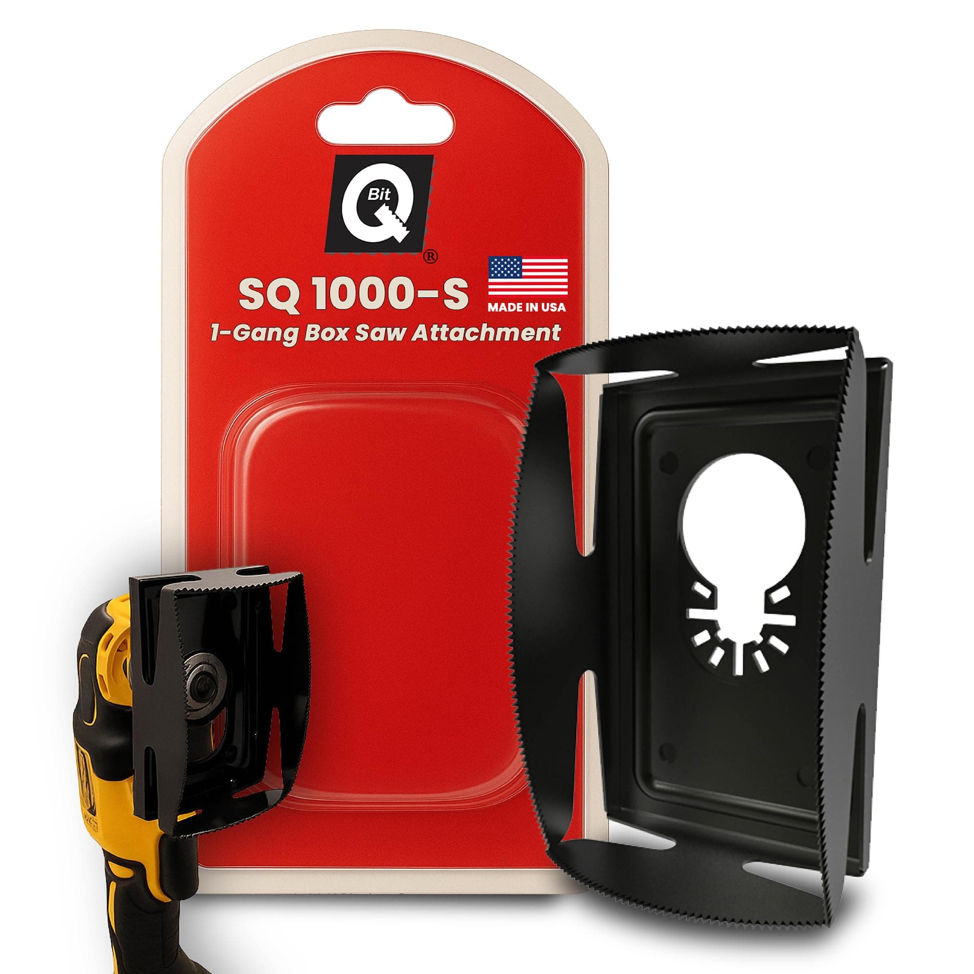 Qbit SQ1000-S Stainless Steel Cut Outs, Magnepull QBit Outlet Square Slot Cutter Box for Oscillating Power Multi-Tools to Cut-in Single Gang Wall Boxes Drywall Tools for Home Improvement