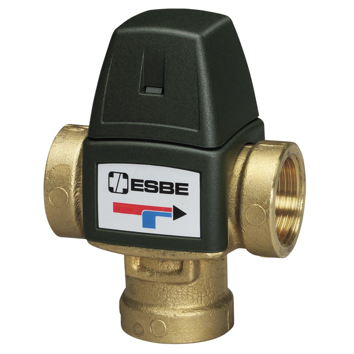 Esbe Thermostatic Mixing Valve for Heating and ACS, VTA 320 Series, Regulation Field of 35 to 60°C, With 3/4 Inch Female Threads