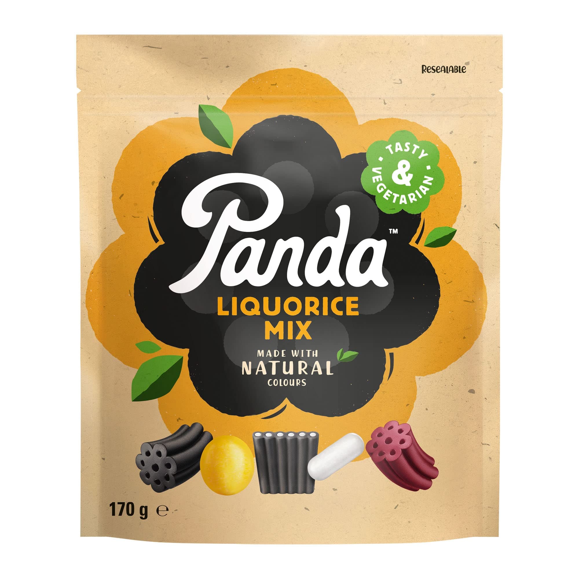 Panda ® | Natural Liquorice Mix | Licorice Sweet Made with Natural Flavours | Mix of Six Delicious Flavours | The Real Taste of Liquorice Sweets Since 1927 | 170 G