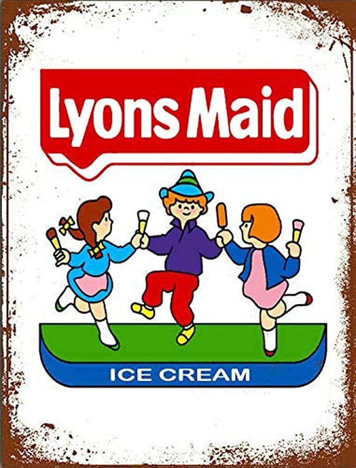 Vintage Retro Lyons Maid Kids Childrens Ice Cream Lolly Advertising inspired Kitchen Bar Novelty Gift Aluminium Metal Tin Wall Décor Sign