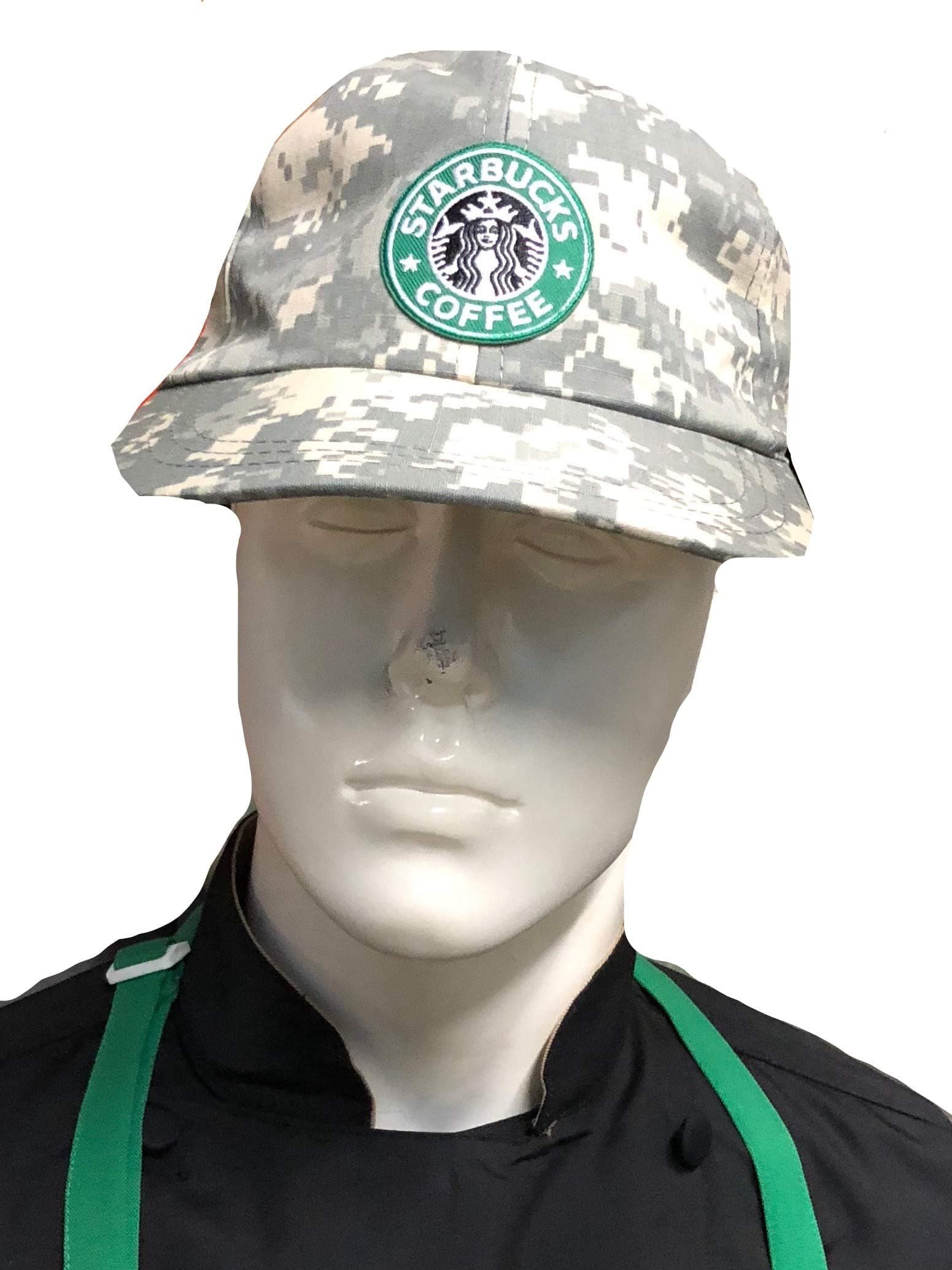 Ultimate Aprons Beautiful Kelly Green Apron Center Pocket Embroidered Logo Patch (ADD Military Cap)