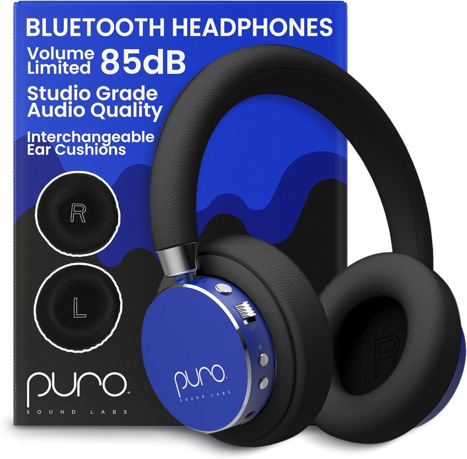 Puro Sound Labs BT2200s Plus Volume Limited Kids’ Bluetooth Headphones (Blue), Standard