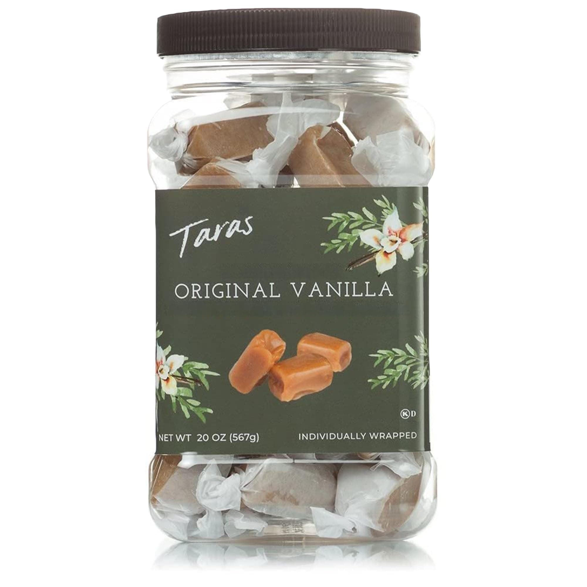 Gourmet Vanilla Caramels | All Natural Candy | Creamy & Individually Wrapped with Real Butter (20 oz)