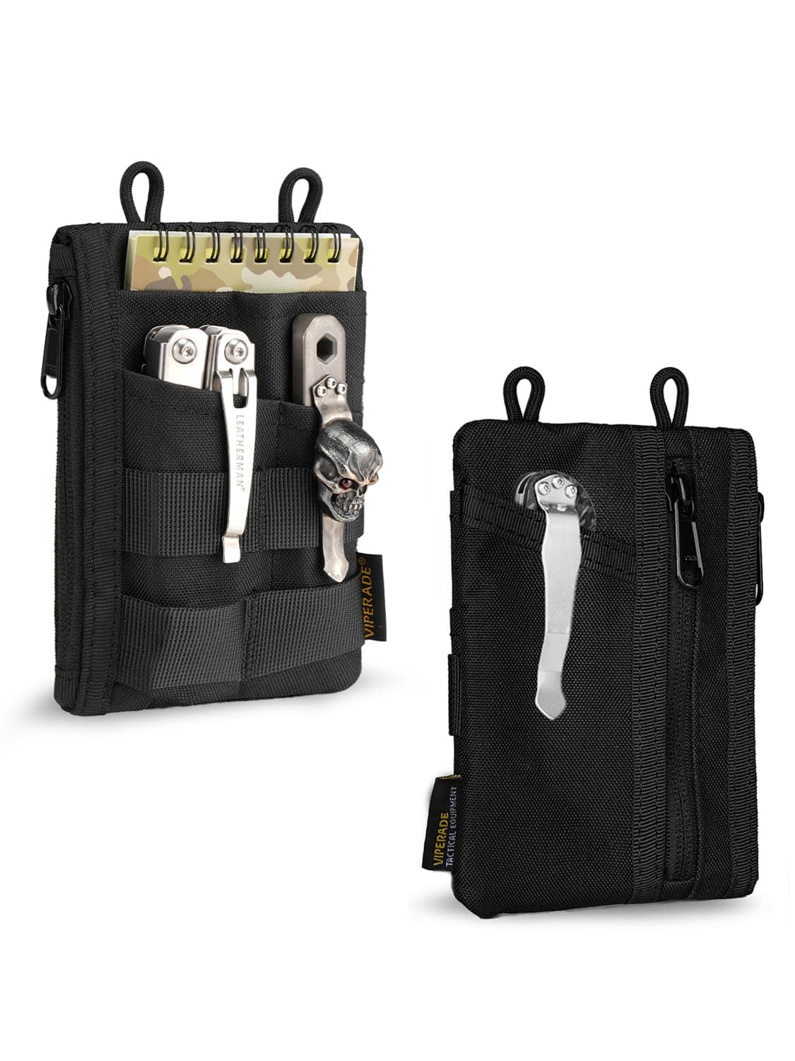 VIPERADE VE18N EDC Pouch Tool Organizer, Multifunction Small Tools Pouch with 6 Pockets, EDC Organizer Pouch for Men, Slim Multitools Pocket Organizer for Everyday Carry-Black