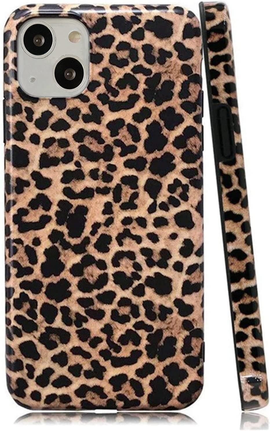 Leopard Print Case for iPhone 15, Cute Cheetah Case for Women, Glossy Slim Fit Soft Flexible Anti-Scratch Protective Cover for iPhone 15 6.1 inch